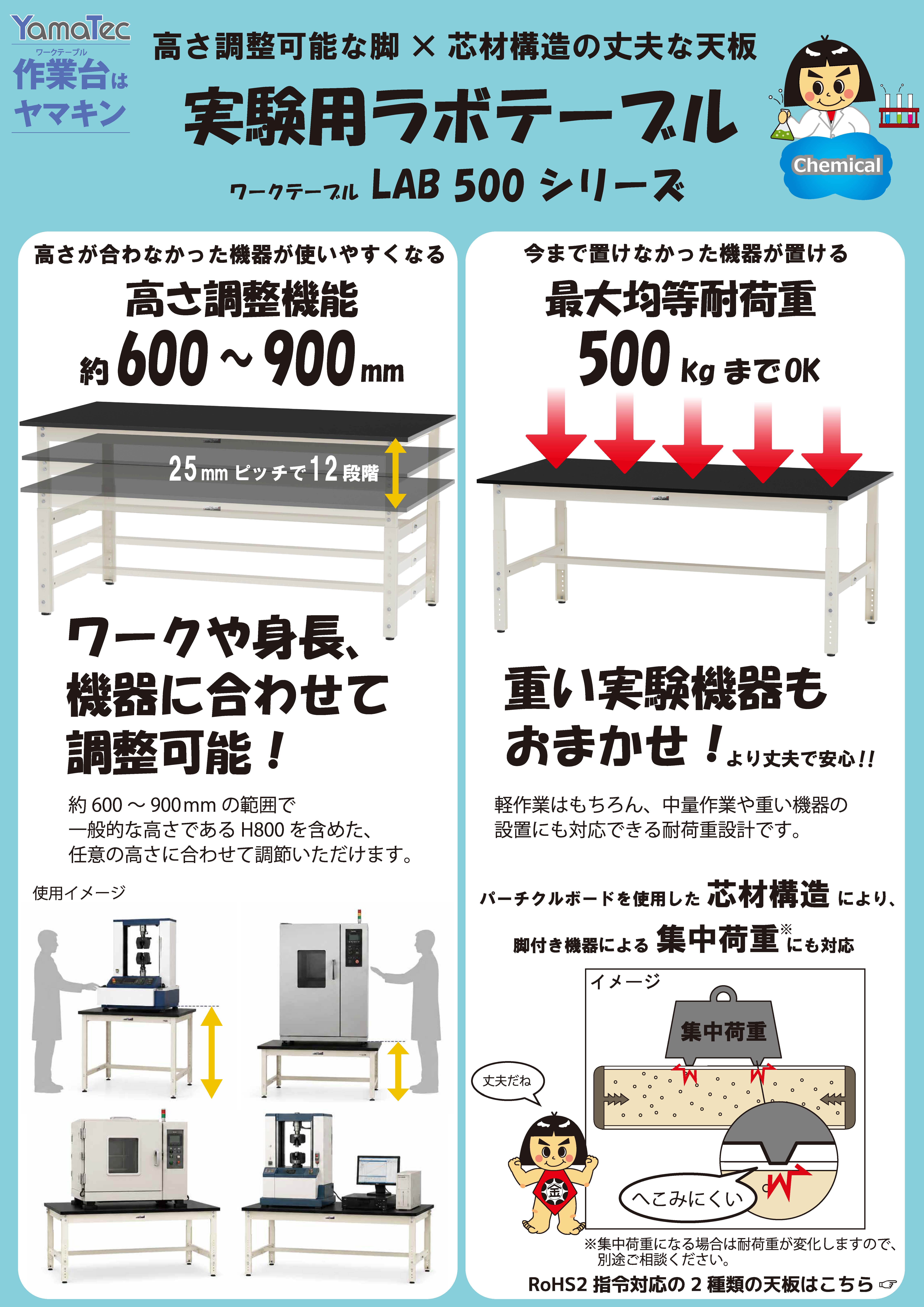 実験用ラボテーブル LAB500シリーズカタログ