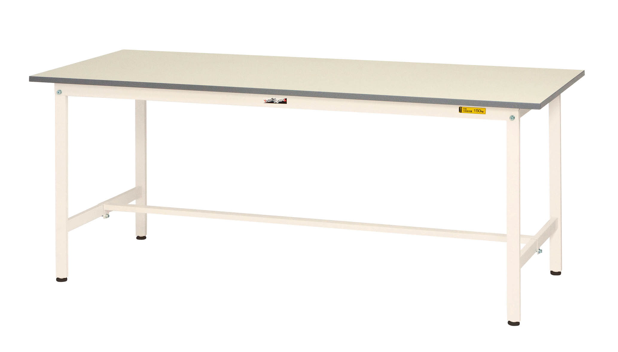 ヤマテック ワークテーブル150 高さ調整タイプ半面棚板付 W1500×D450
