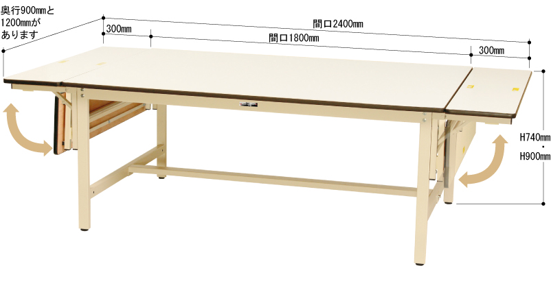 u.ヤマキン/山金工業【SWPHF-2412-II】ワークテーブル フラップタイプ