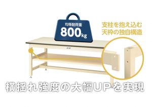 ワークテーブル800シリーズ　中間棚付