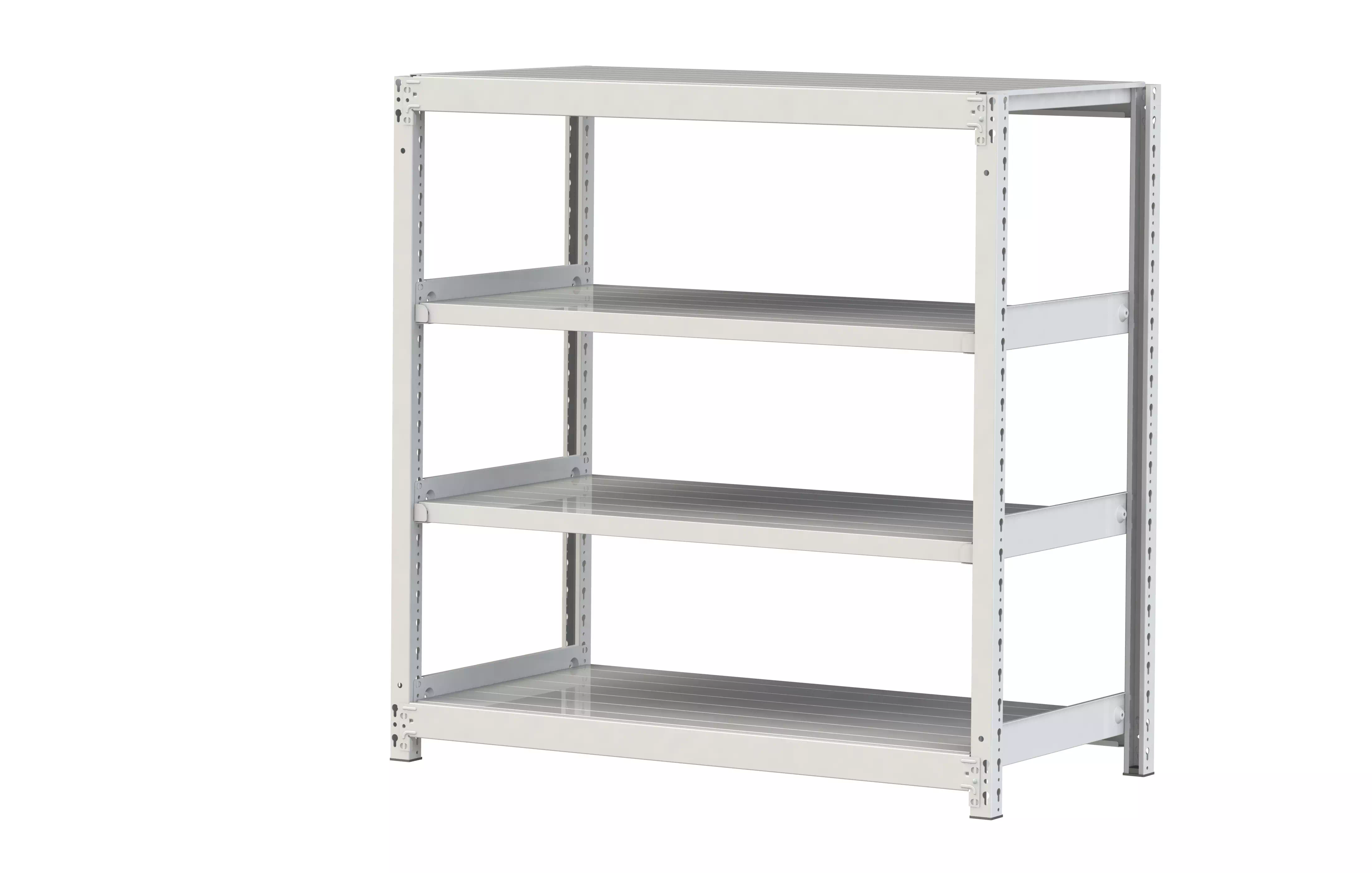 S-VIEW　ラック　4段　BK/WAL/WH 定価21000円 ボルトレス軽中量ラック（200kg ／段） 単体 2S4460-4W | 200㎏／段