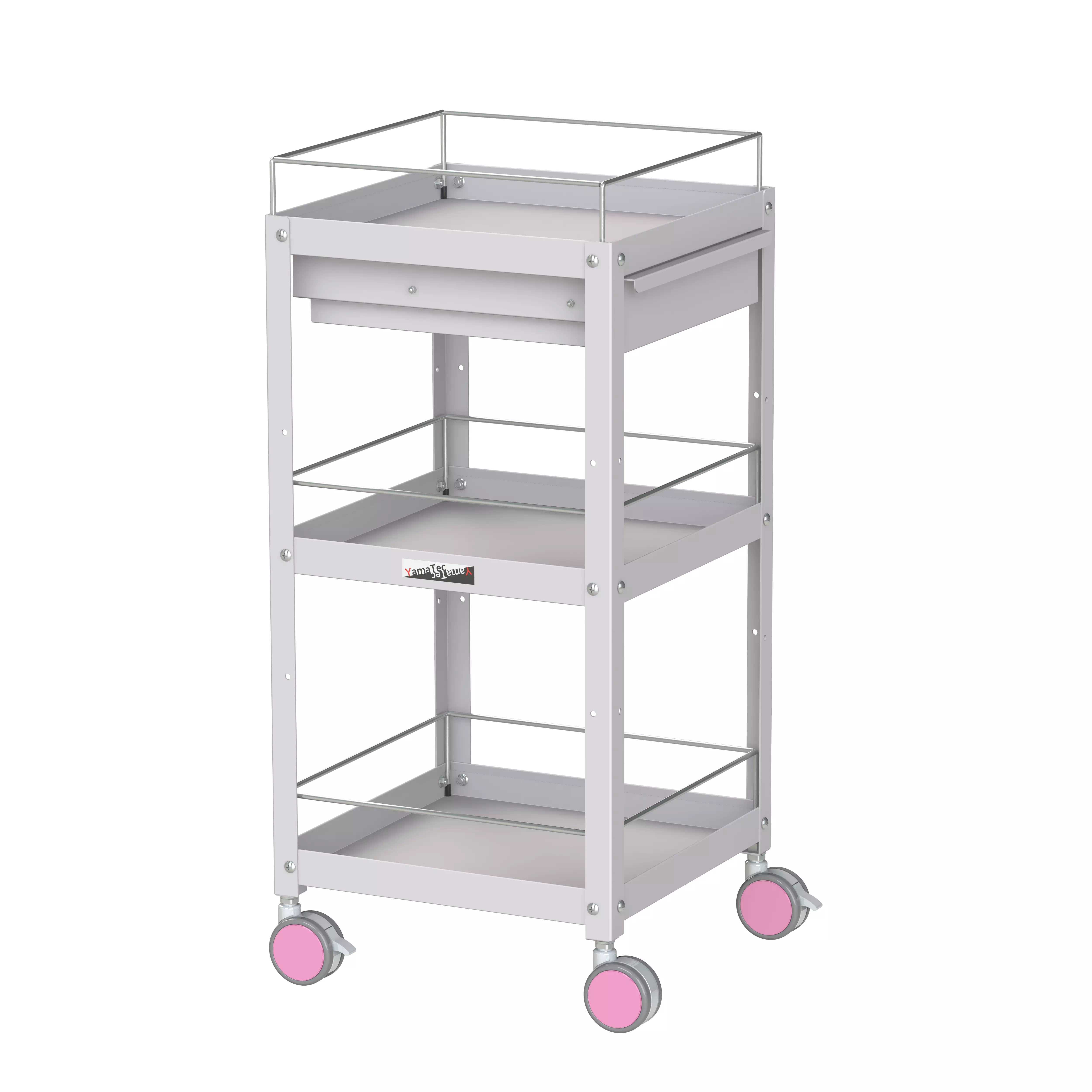 色彩ワゴン(ウレタン巻双輪キャスター)