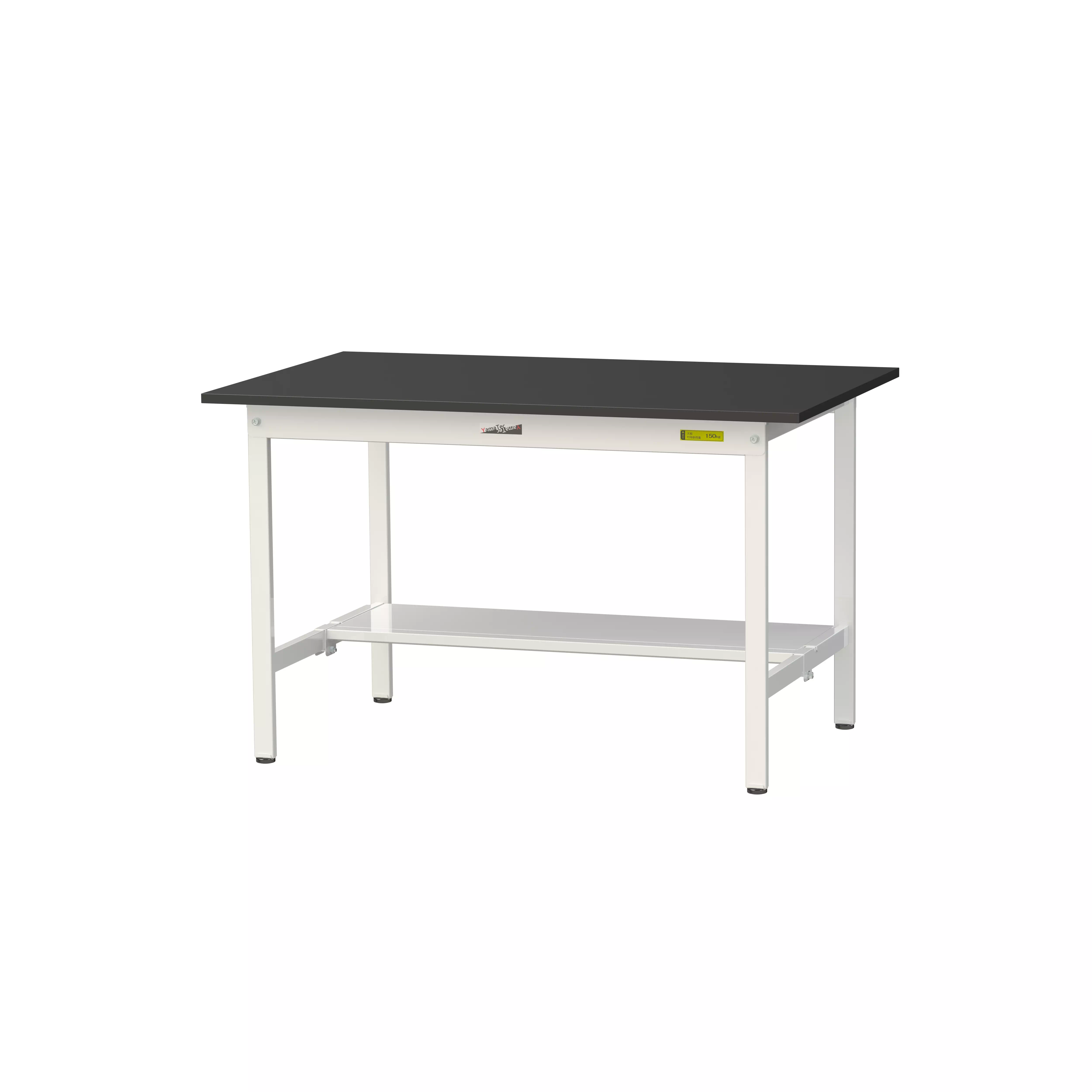 実験用ラボテーブル 固定式 H740mm(半面棚板付)