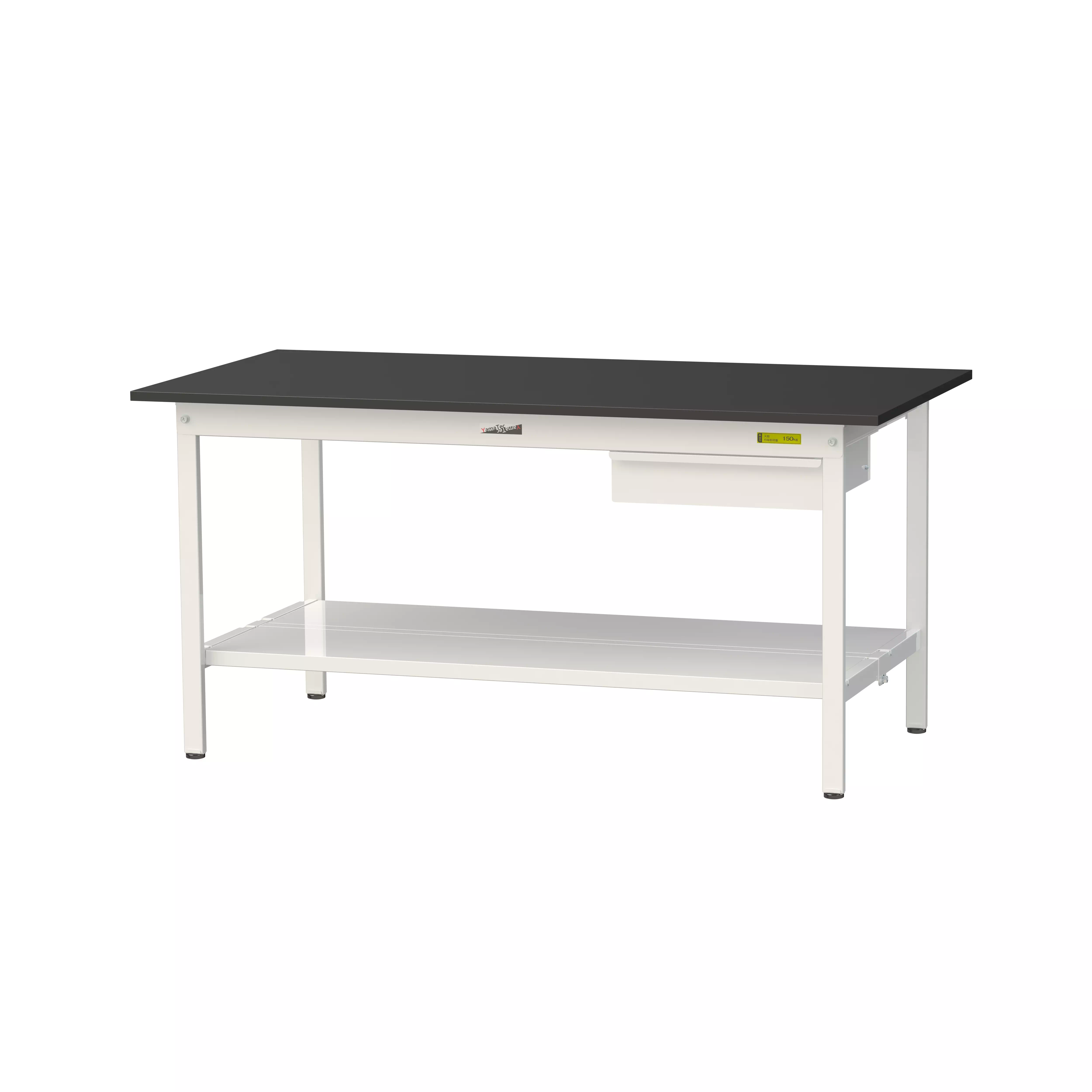 実験用ラボテーブル 固定式 キャビネット付 H740mm（全面棚板付）