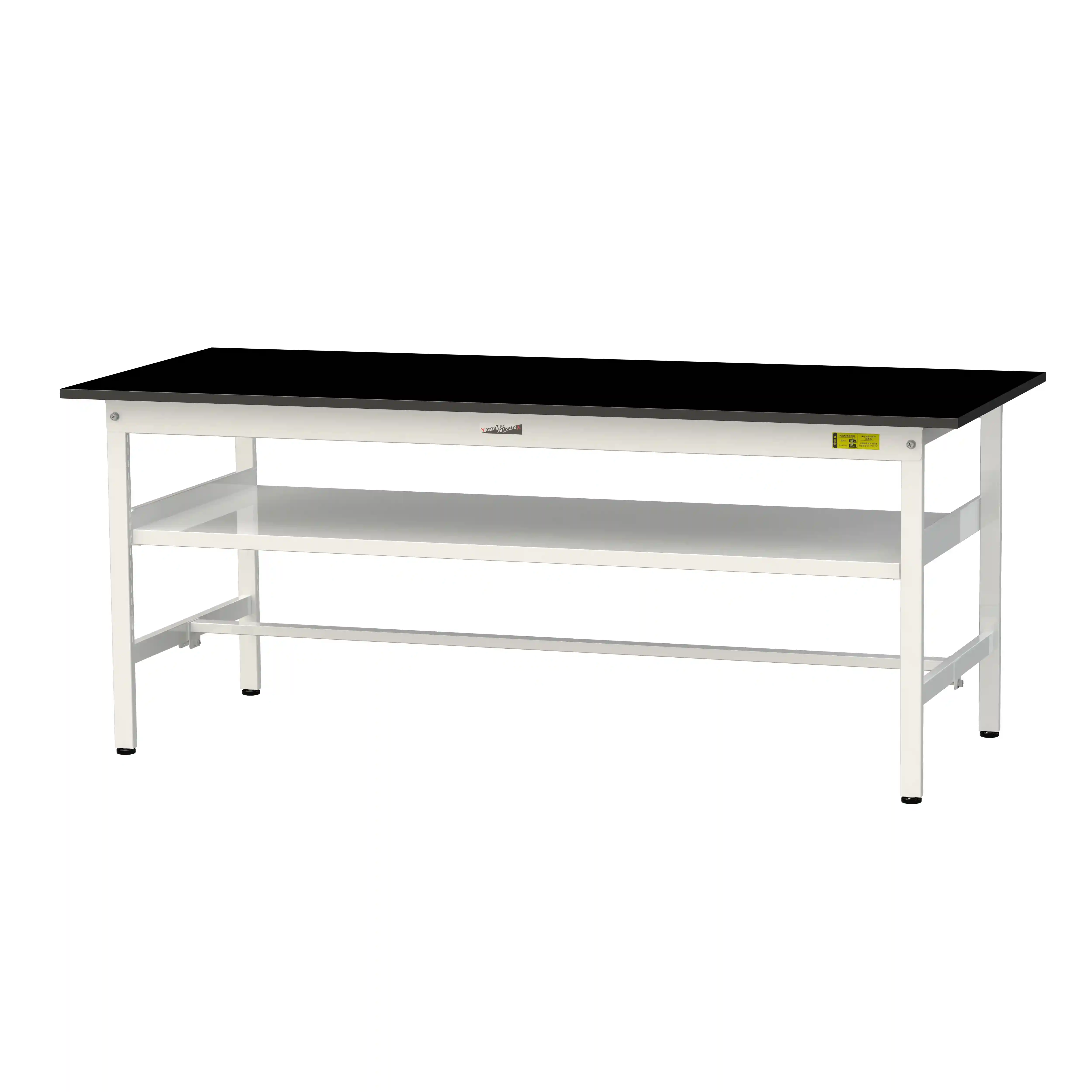 実験用ラボテーブル 固定式 中間棚付 H740mm（下段棚板なし）