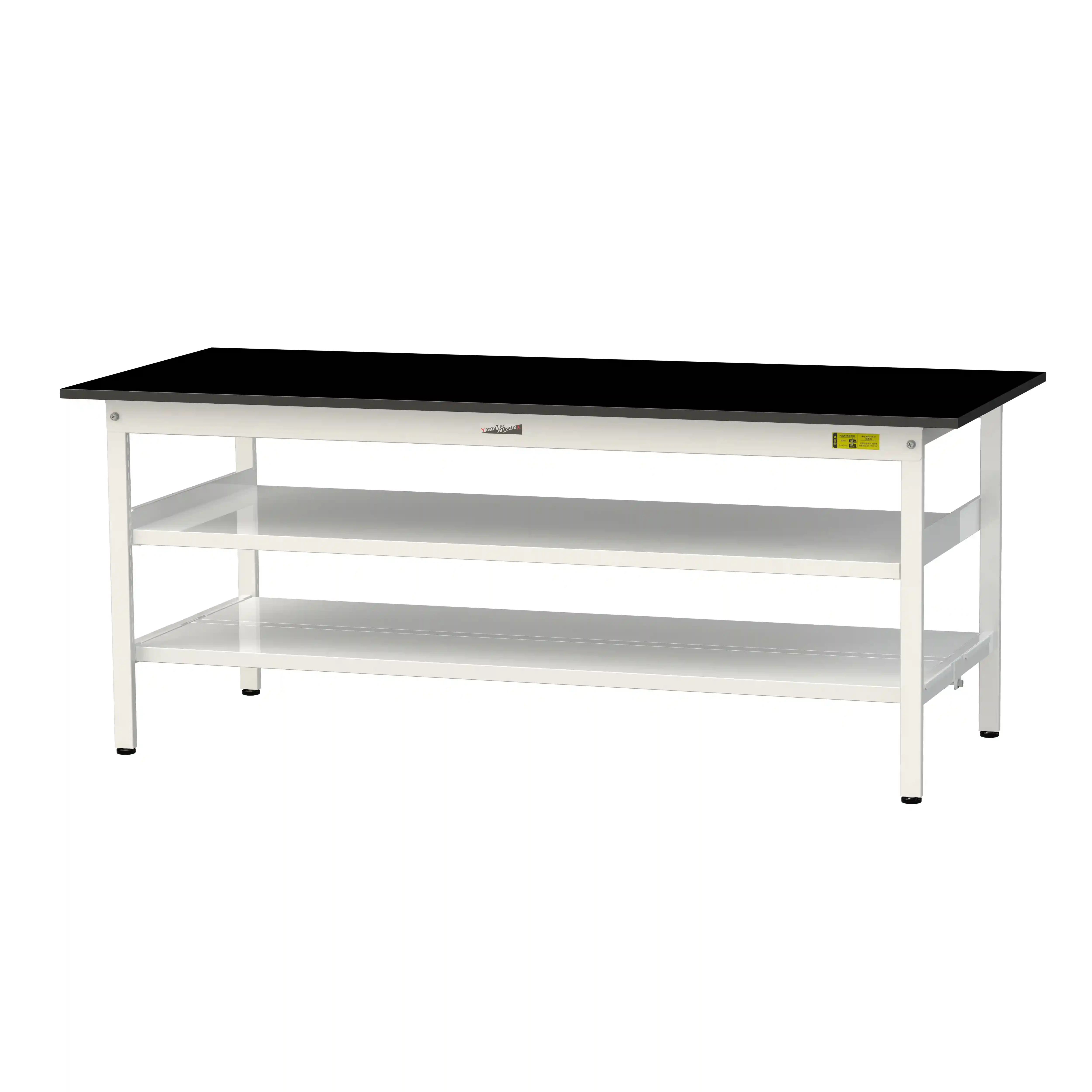 実験用ラボテーブル 固定式 中間棚付 H740mm（下段全面棚板）