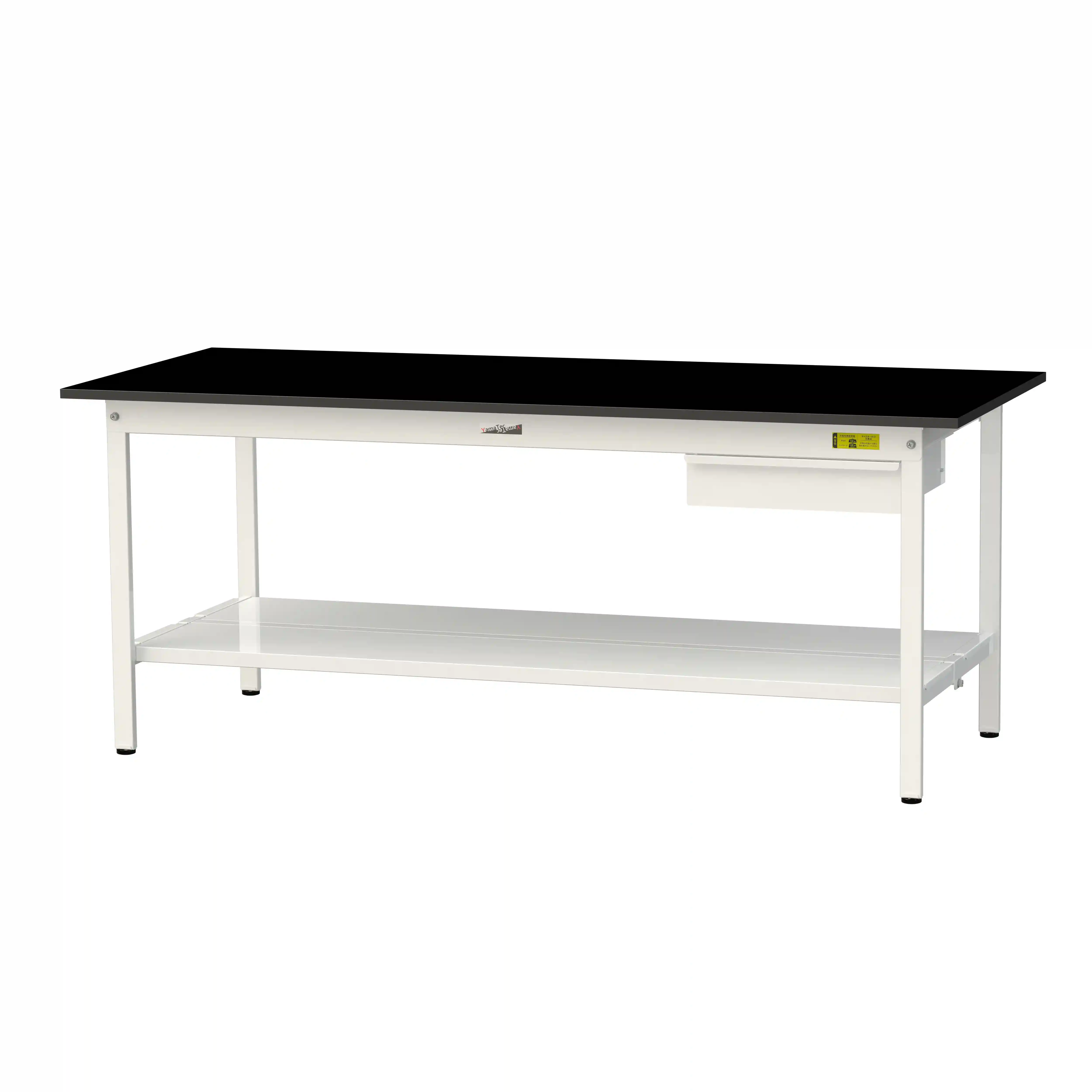 実験用ラボテーブル 固定式 キャビネット付 H740mm(全面棚板付)