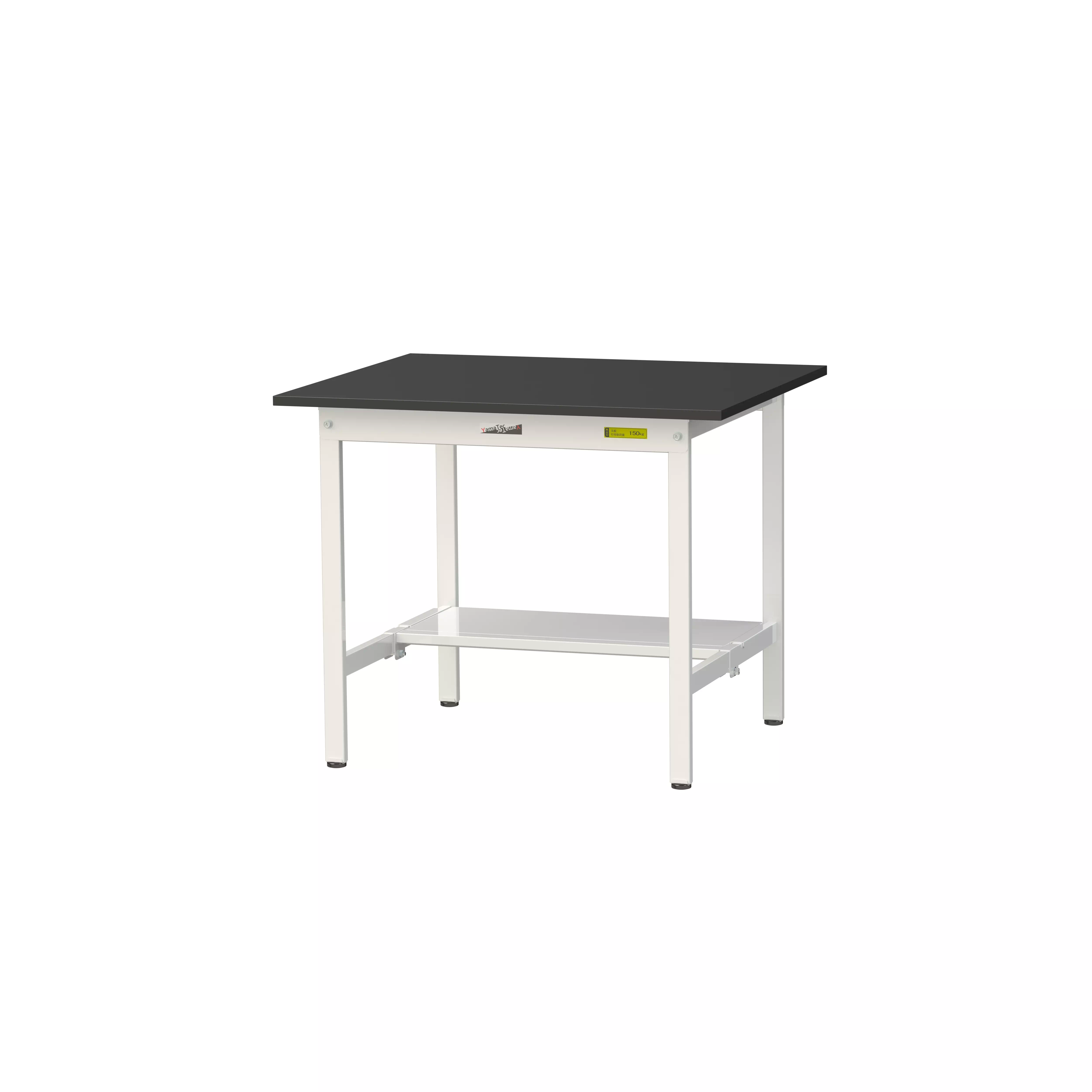 実験用ラボテーブル 固定式 H740mm(半面棚板付)