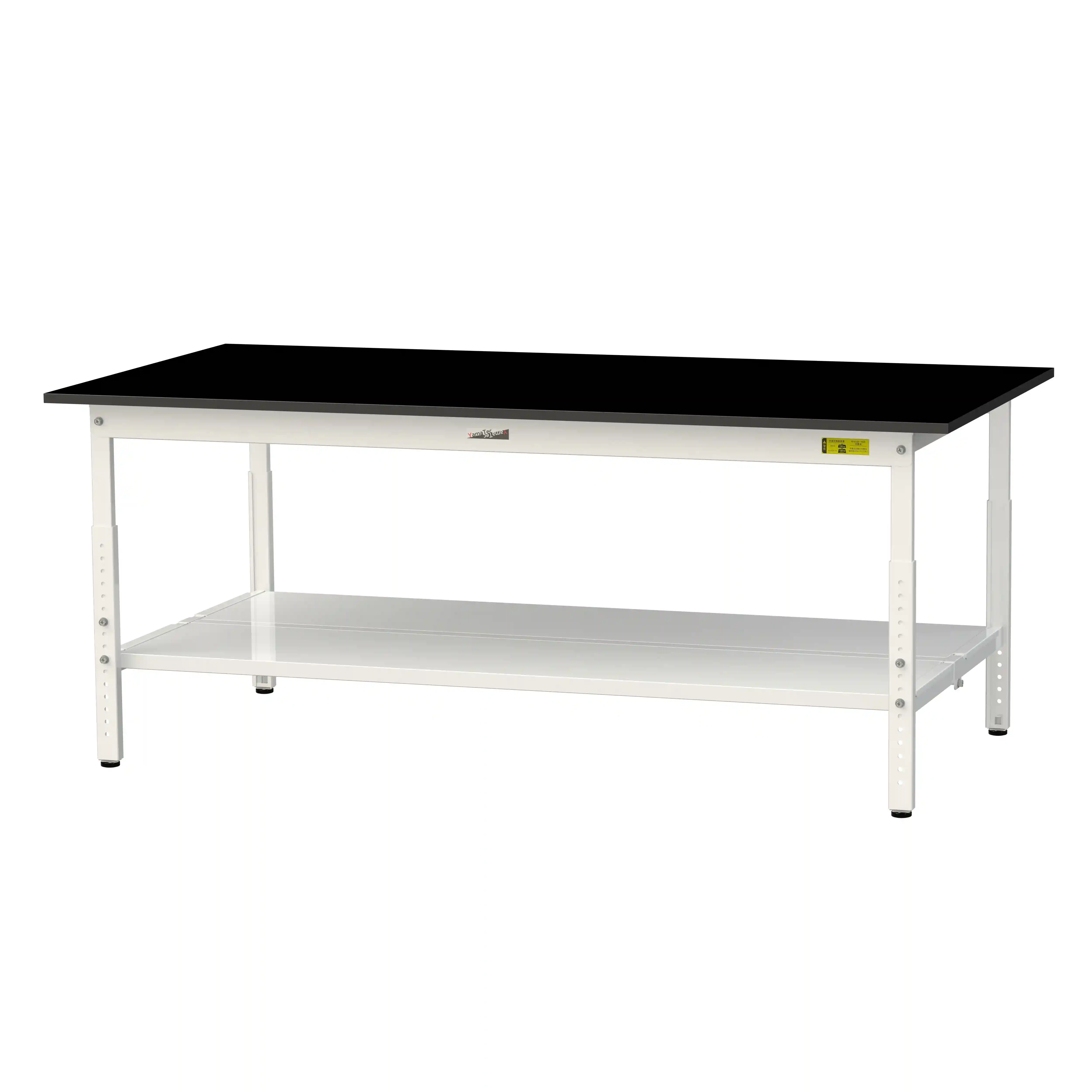 実験用ラボテーブル 高さ調整タイプ H600mm～H900mm（全面棚板付）