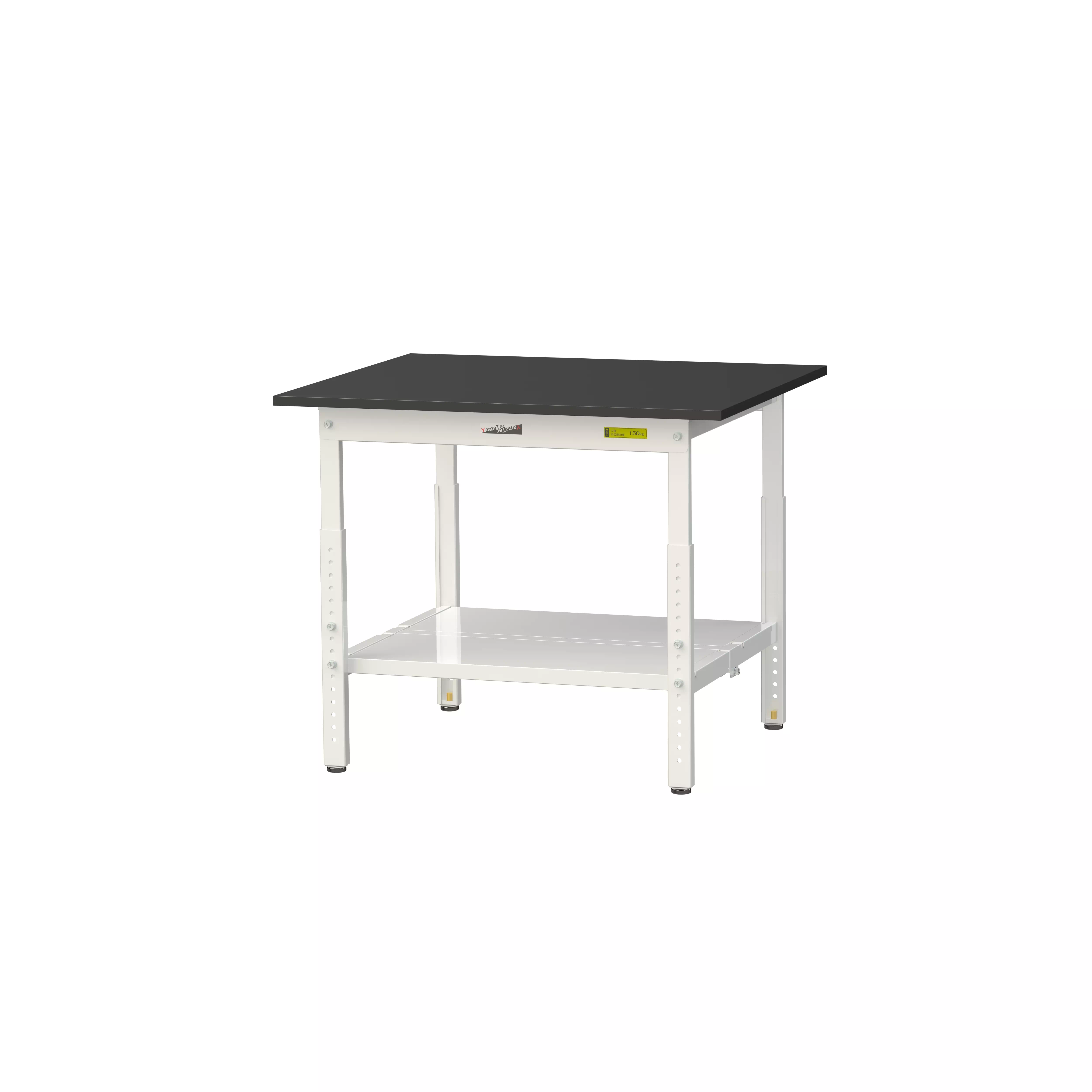 実験用ラボテーブル 高さ調整タイプ H600mm~H900mm(全面棚板付)