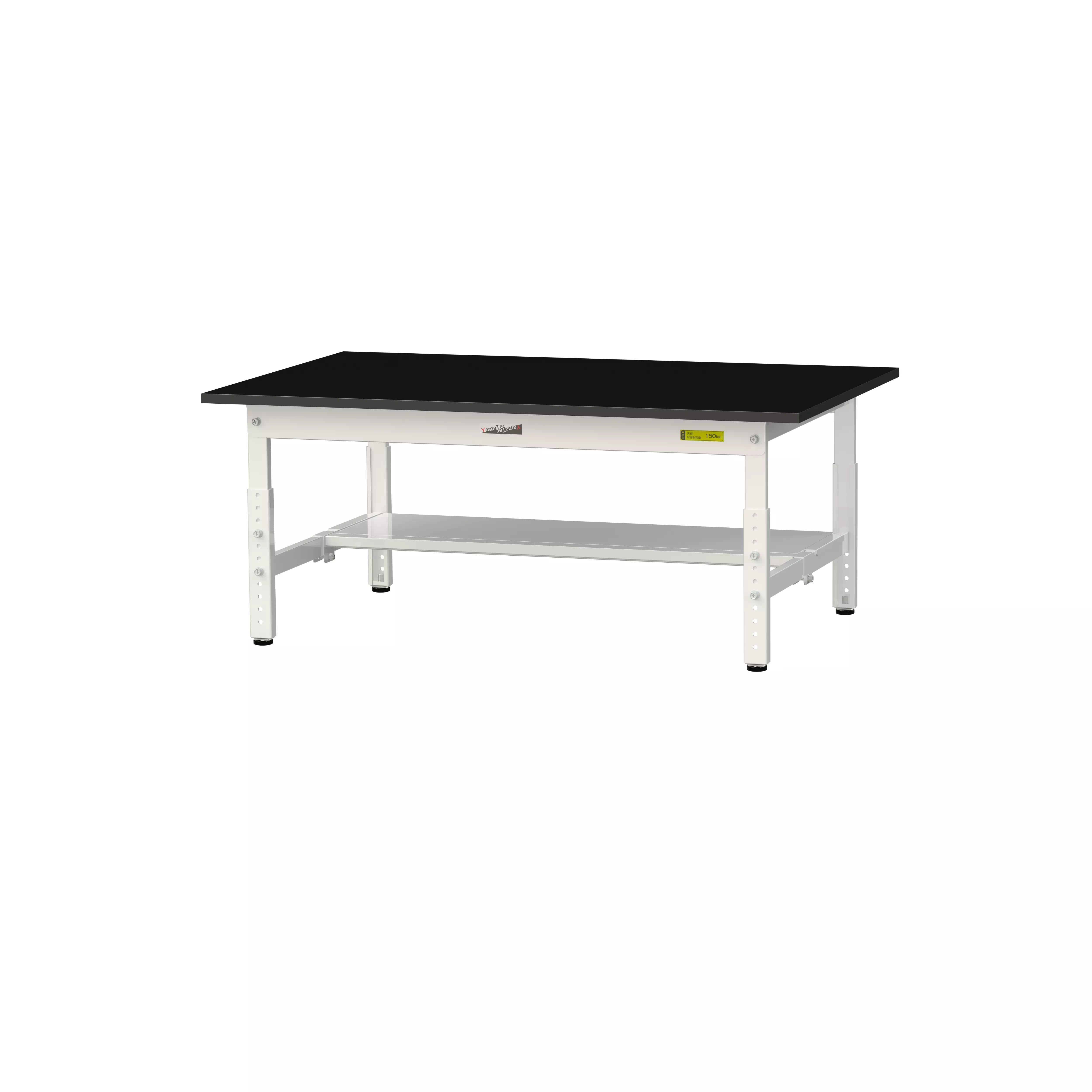 実験用ラボテーブル 高さ調整タイプ H400mm~H575mm(半面棚板付)