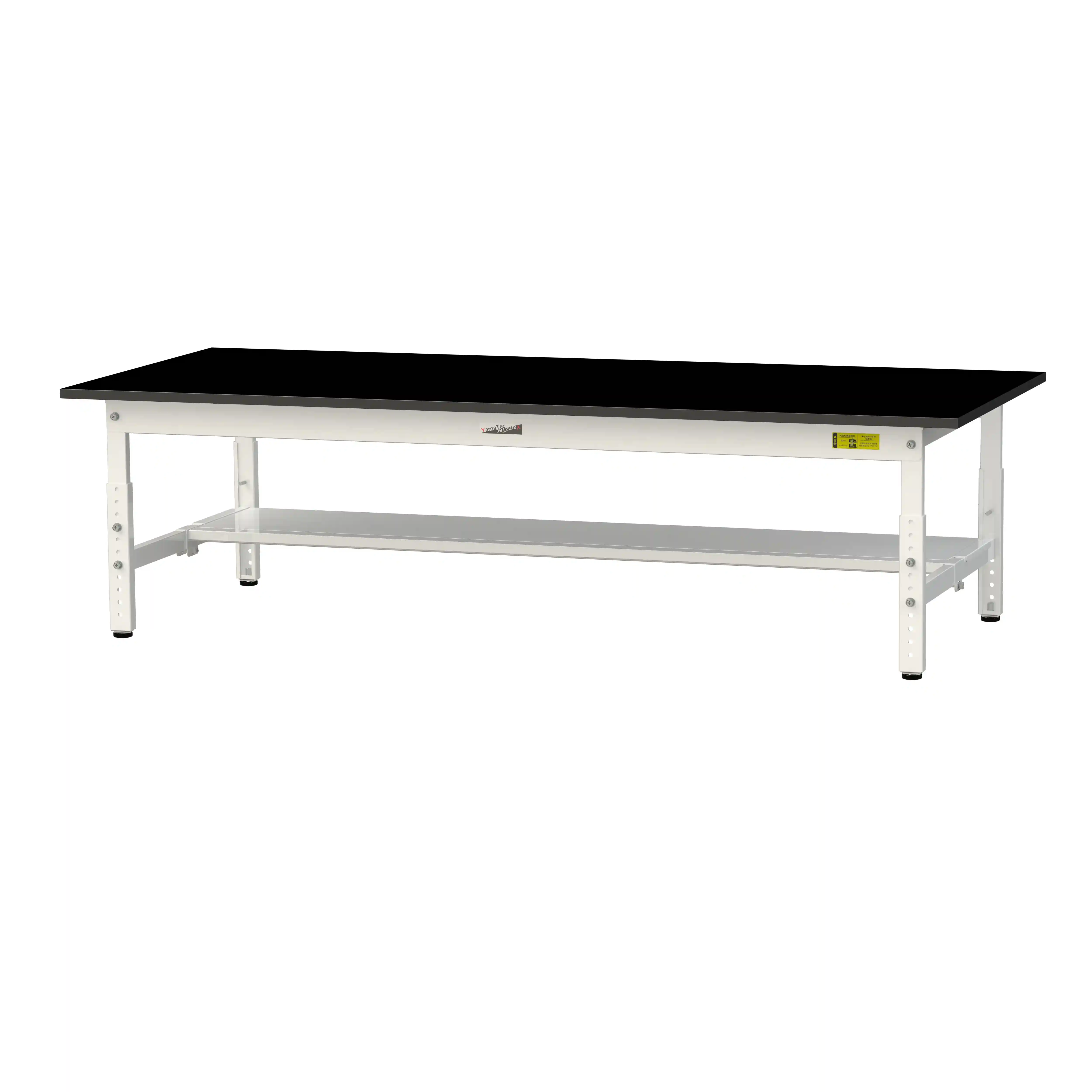 実験用ラボテーブル 高さ調整タイプ H400mm~H575mm(半面棚板付)