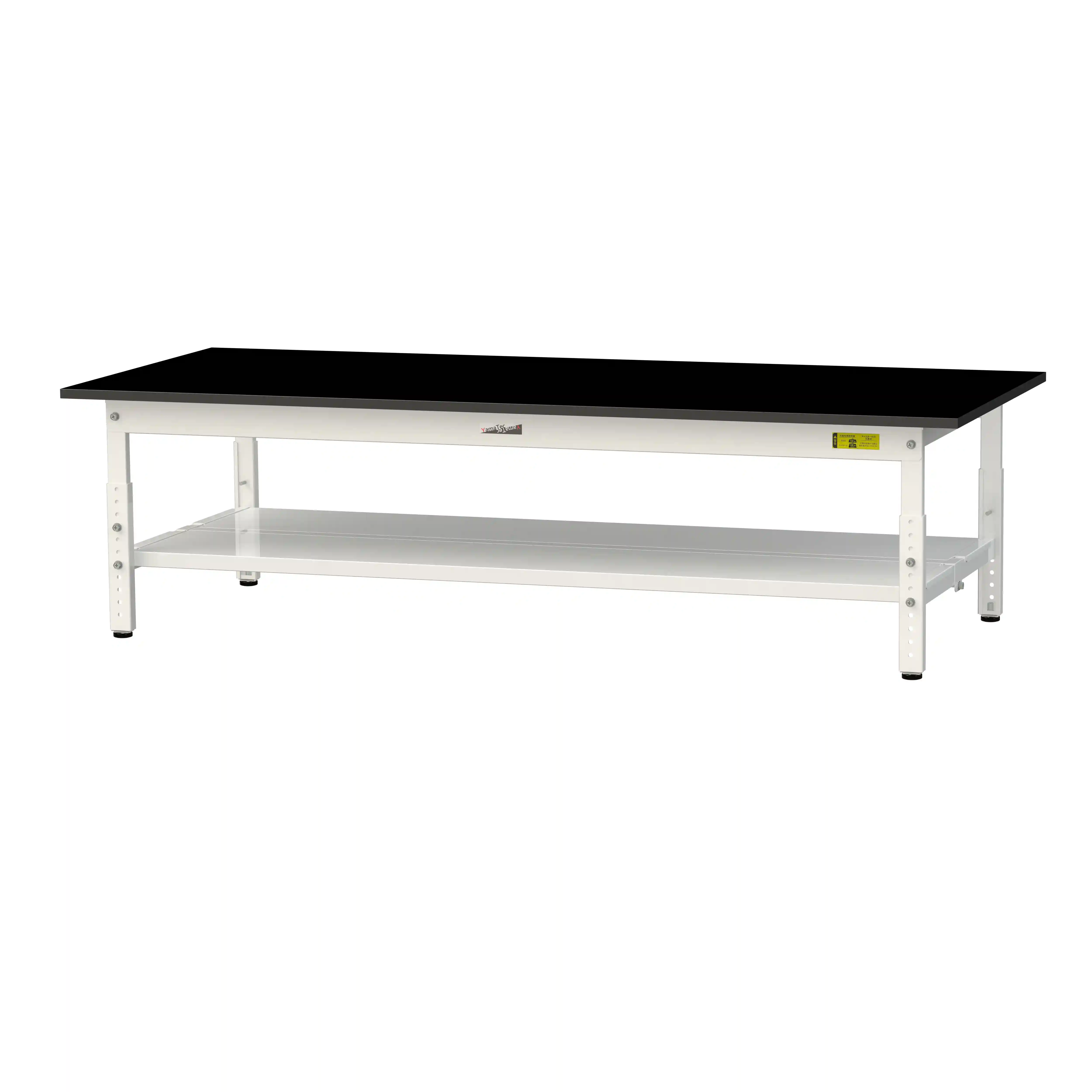 実験用ラボテーブル 高さ調整タイプ H400mm～H575mm（全面棚板付）