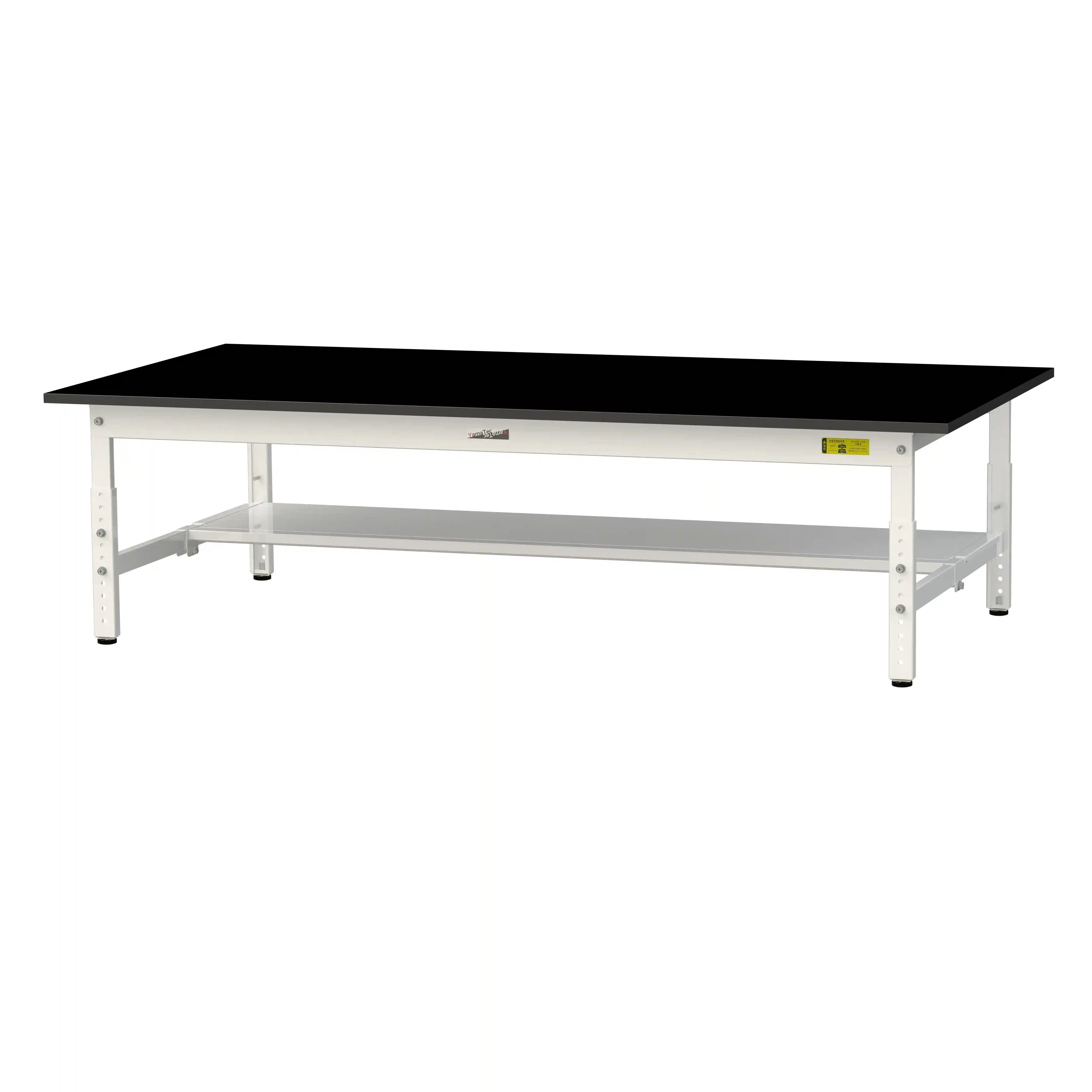 実験用ラボテーブル 高さ調整タイプ H400mm~H575mm(半面棚板付)