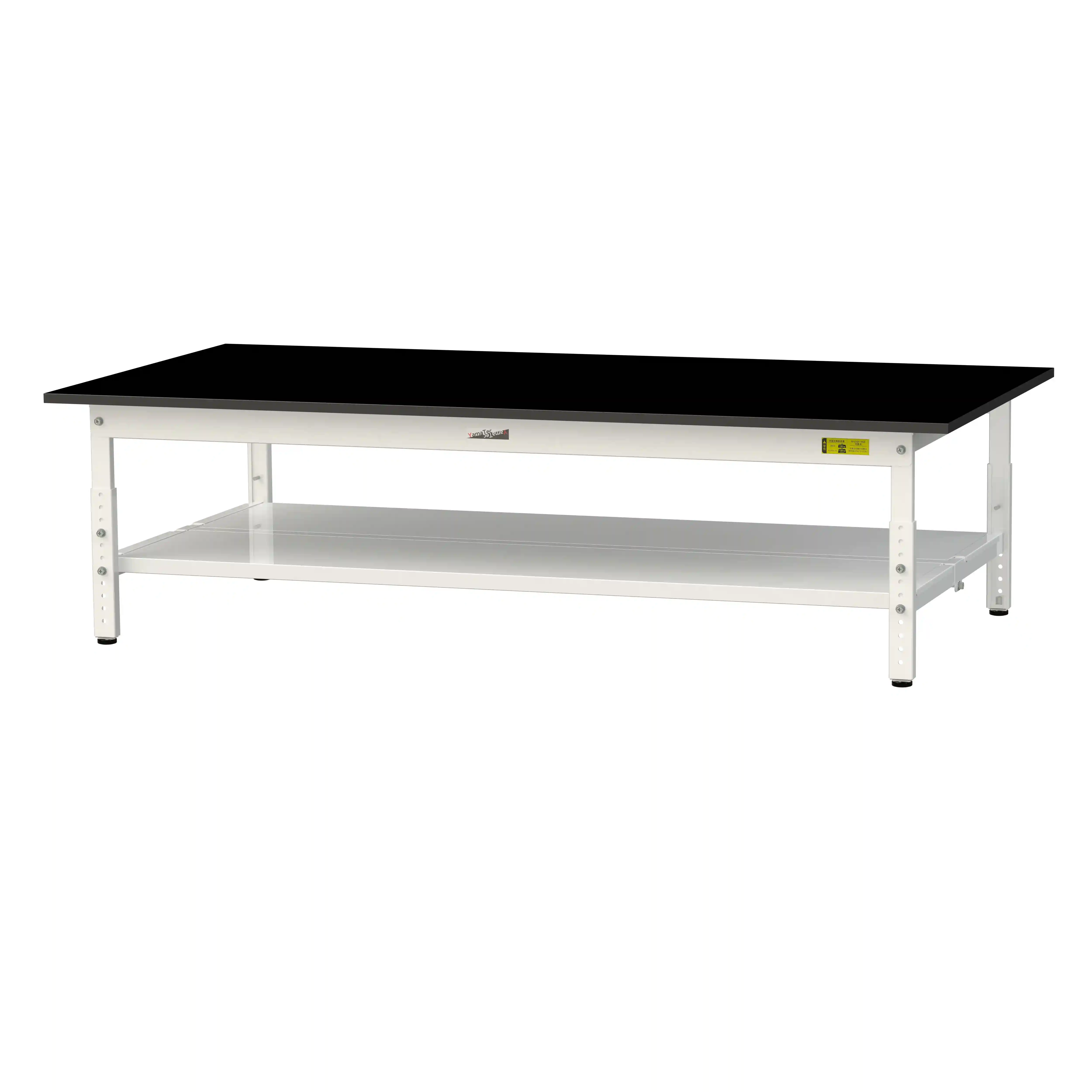 実験用ラボテーブル 高さ調整タイプ H400mm~H575mm(全面棚板付)