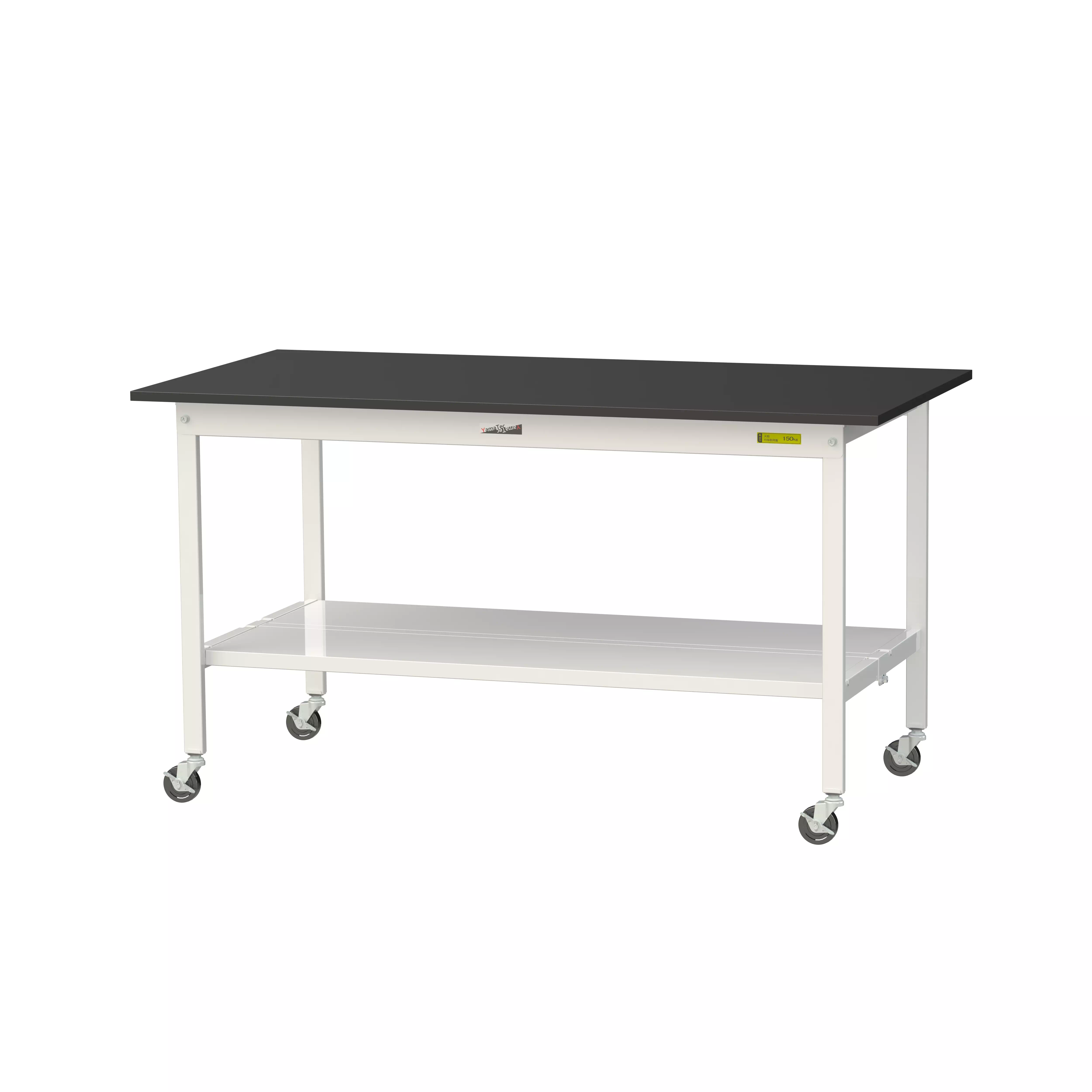 実験用ラボテーブル 移動式 H825mm(全面棚板付)