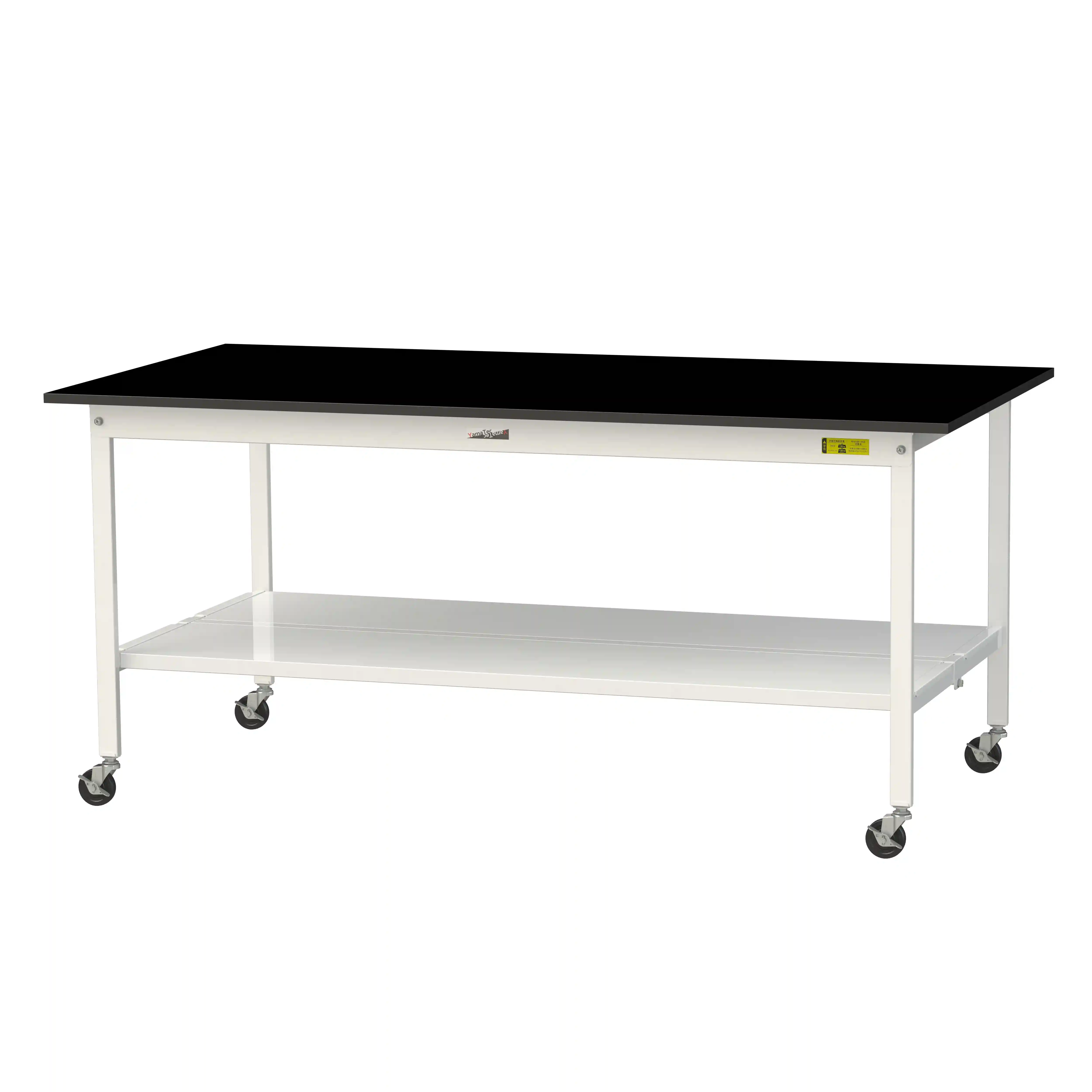 実験用ラボテーブル 移動式 H825mm(全面棚板付)