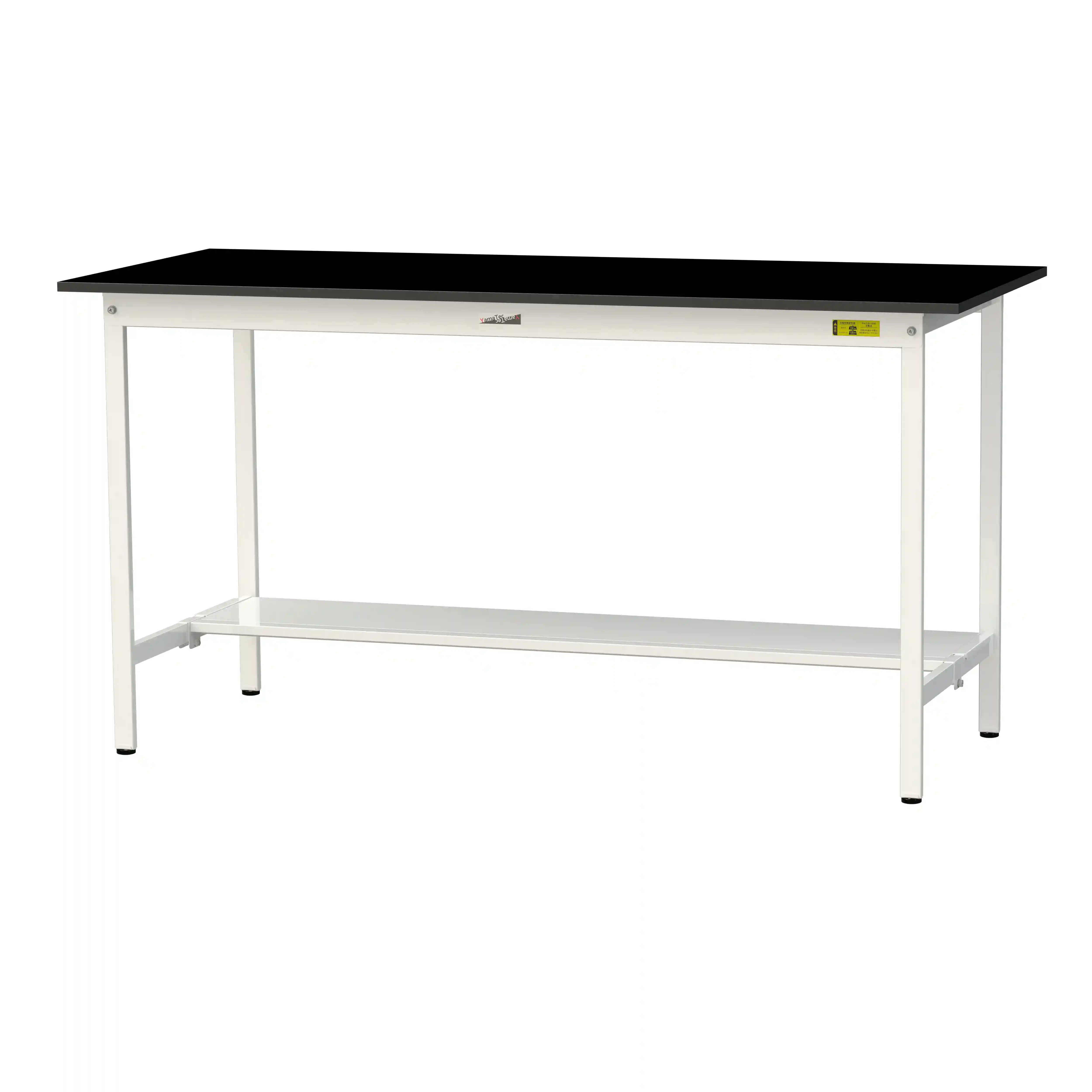 実験用ラボテーブル 固定式 H950mm（半面棚板付）