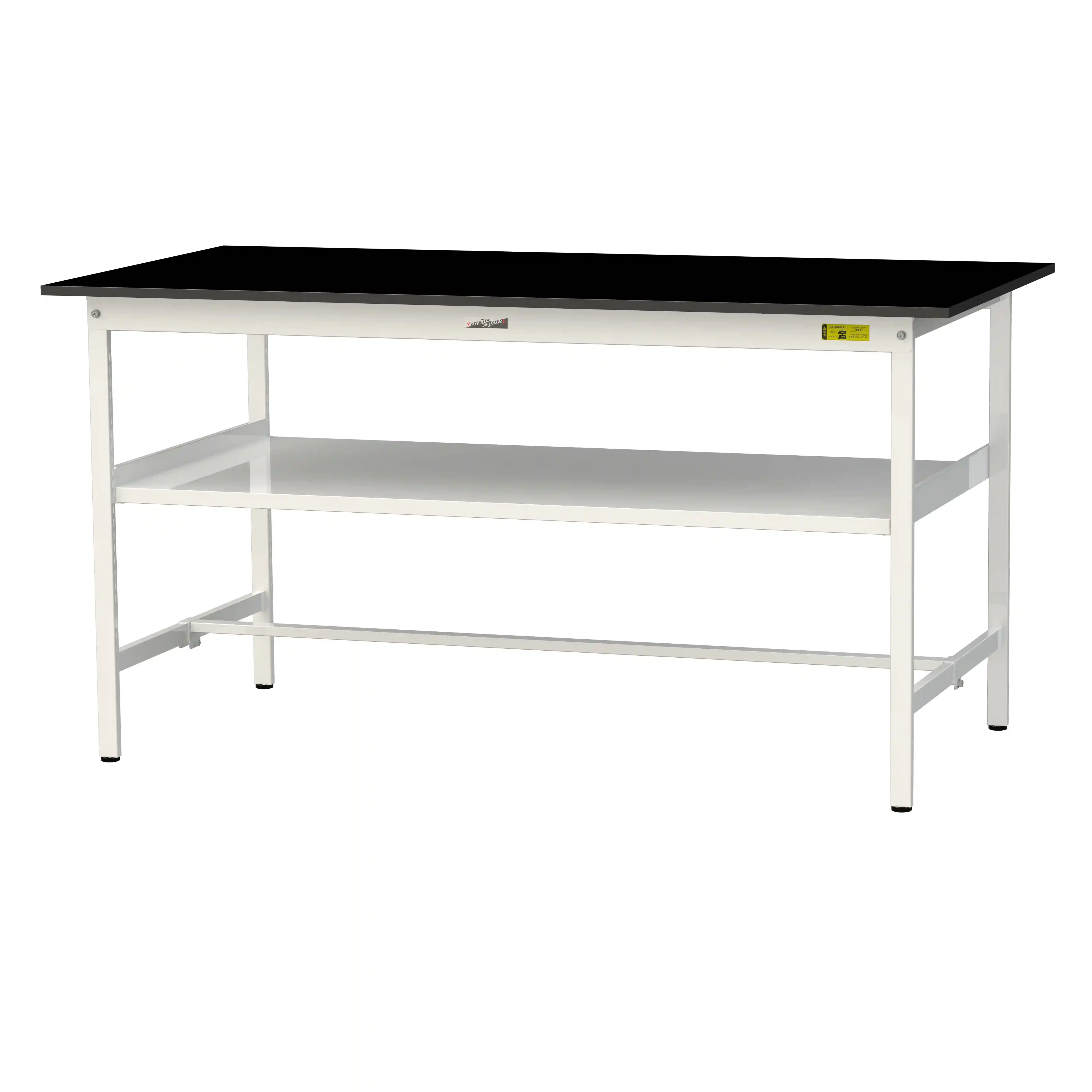 実験用ラボテーブル 固定式 中間棚付 H950mm(下段棚板なし)