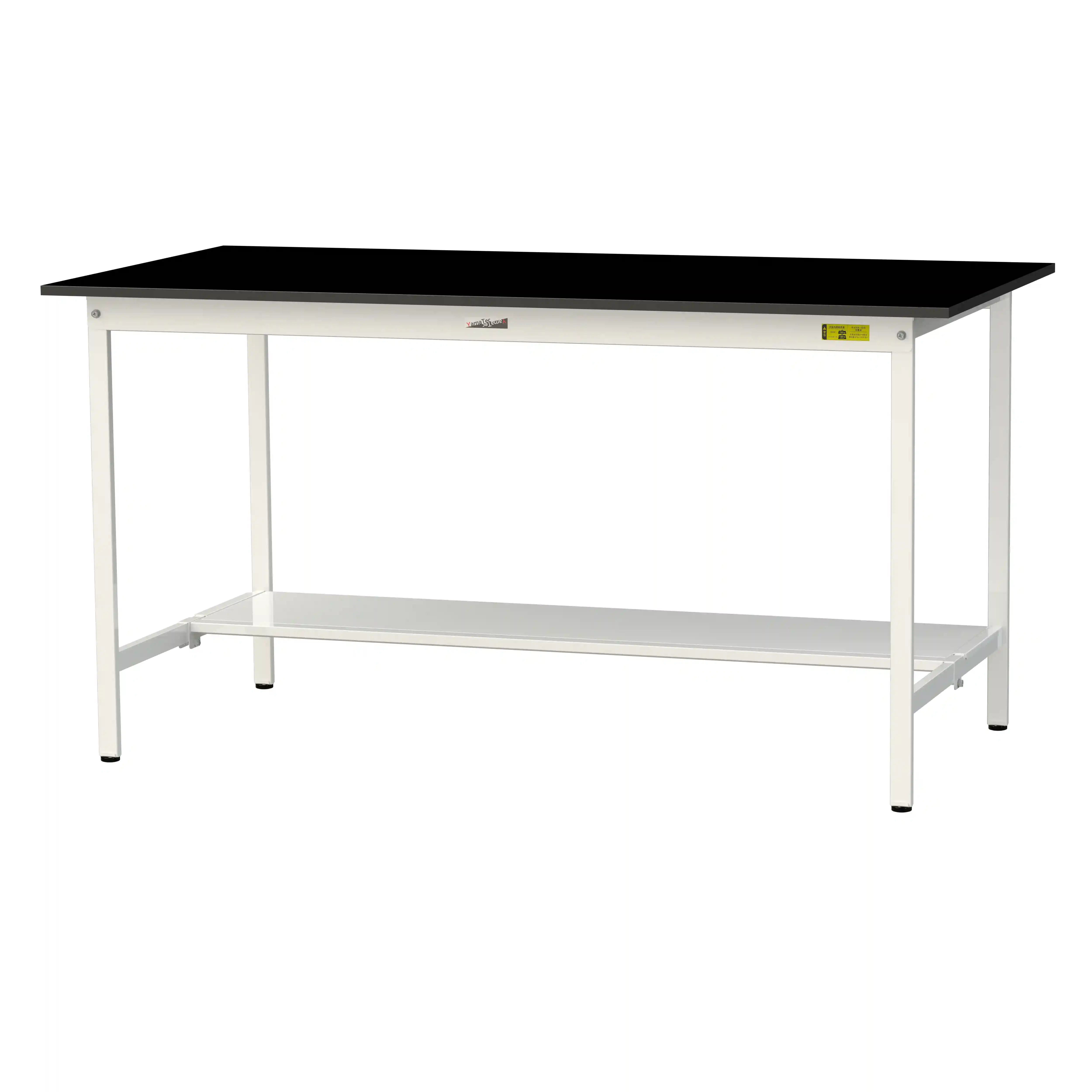 実験用ラボテーブル 固定式 H950mm(半面棚板付)