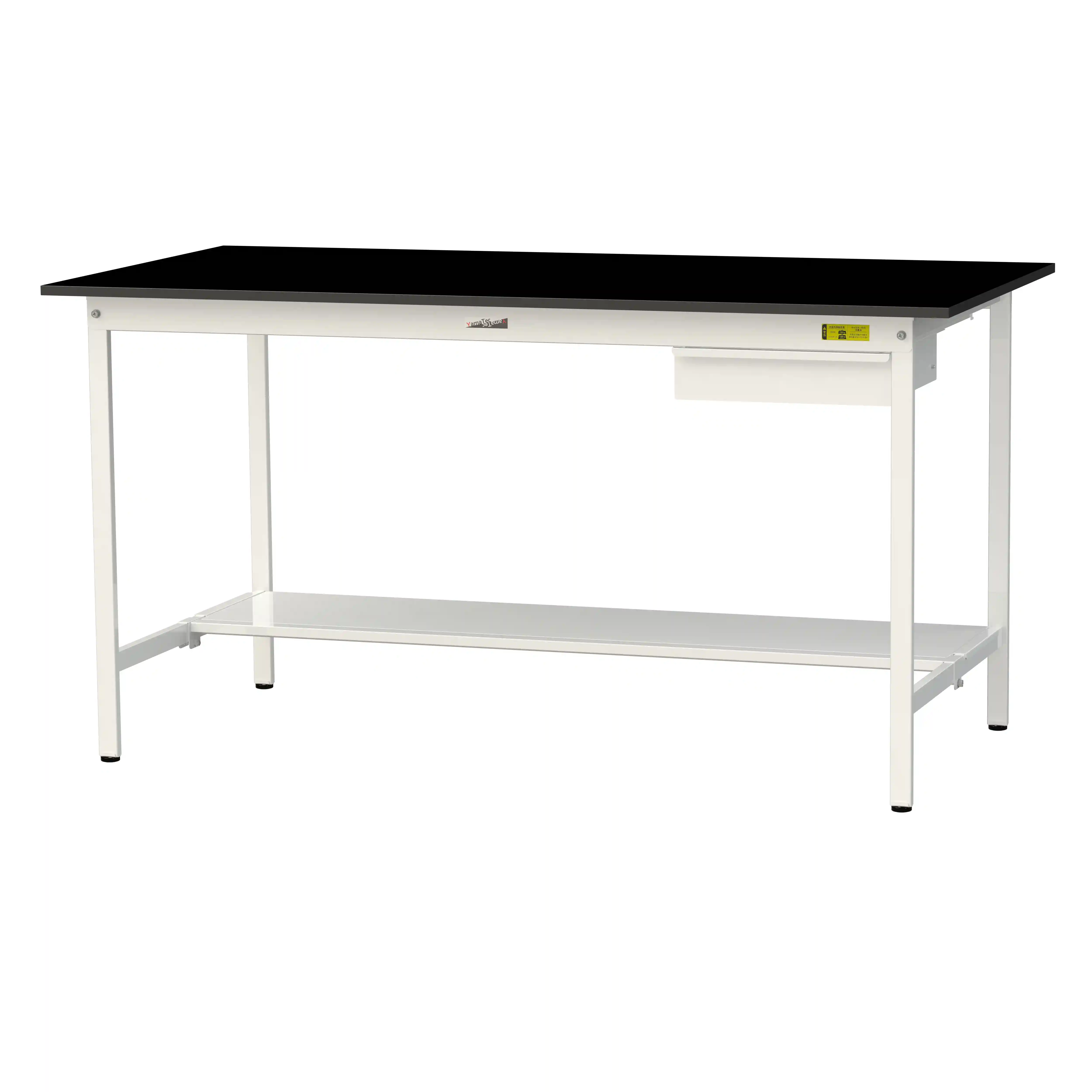 実験用ラボテーブル 固定式 キャビネット付 H950mm（半面棚板付）