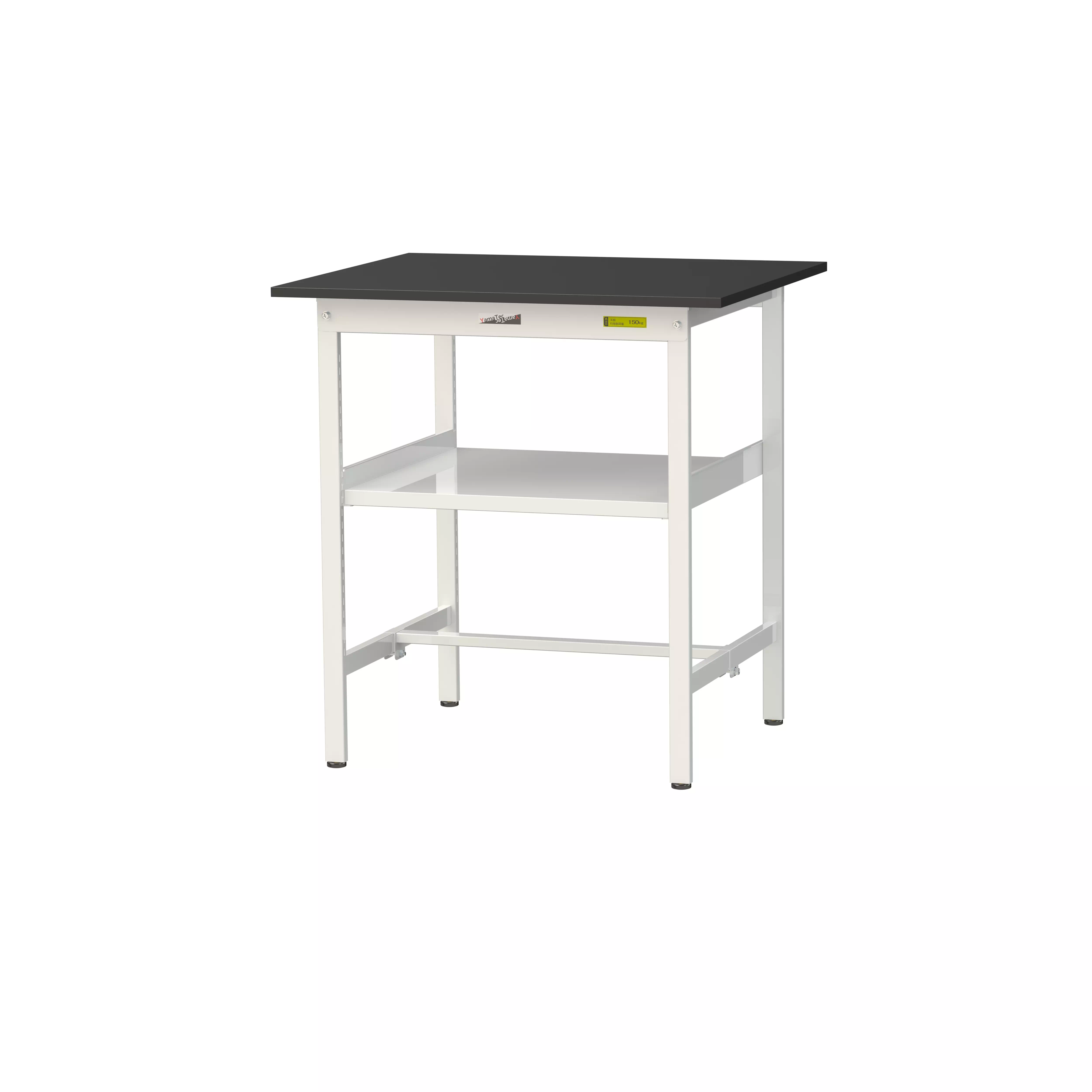 実験用ラボテーブル 固定式 中間棚付 H950mm（下段棚板なし）