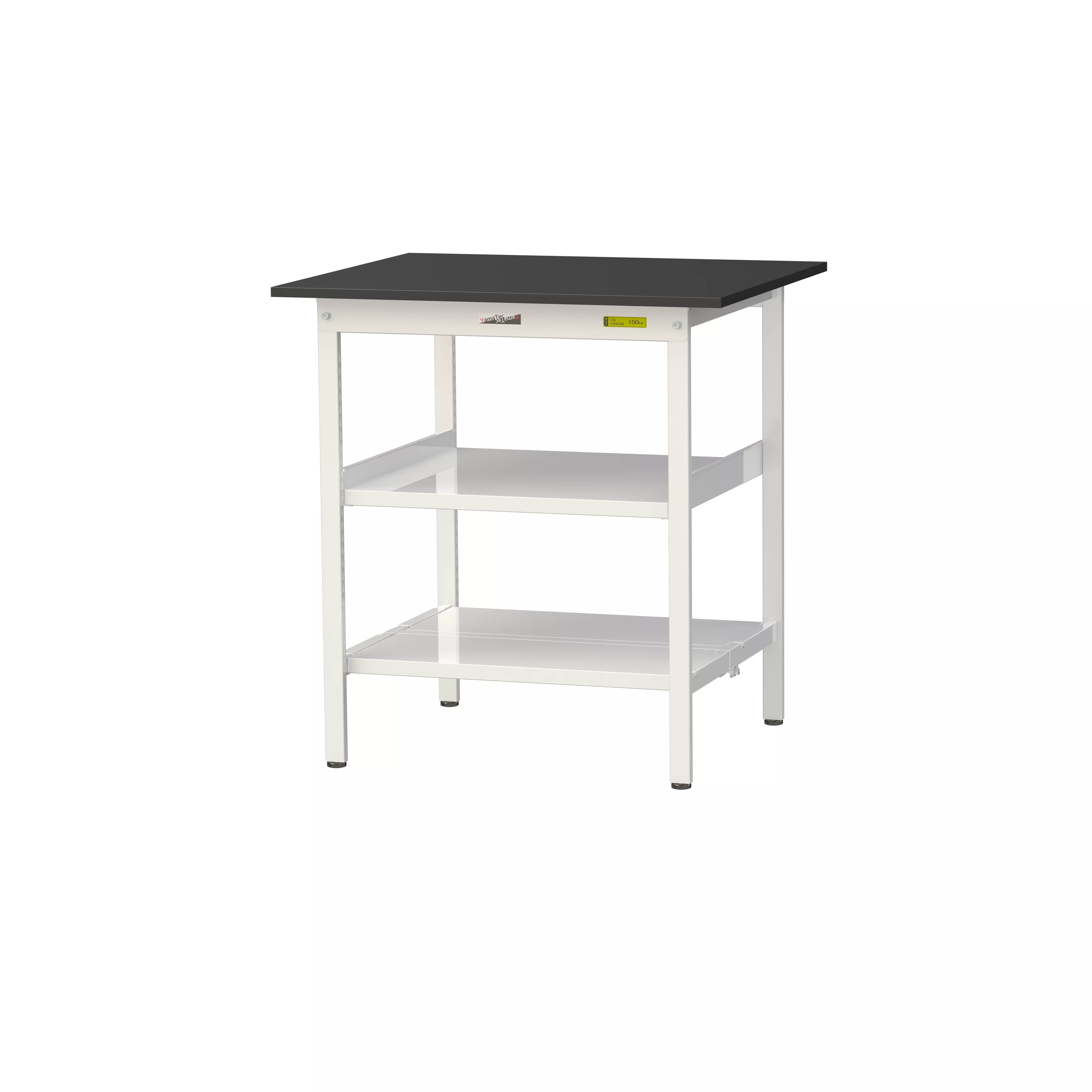 実験用ラボテーブル 固定式 中間棚付 H950mm(下段全面棚板)