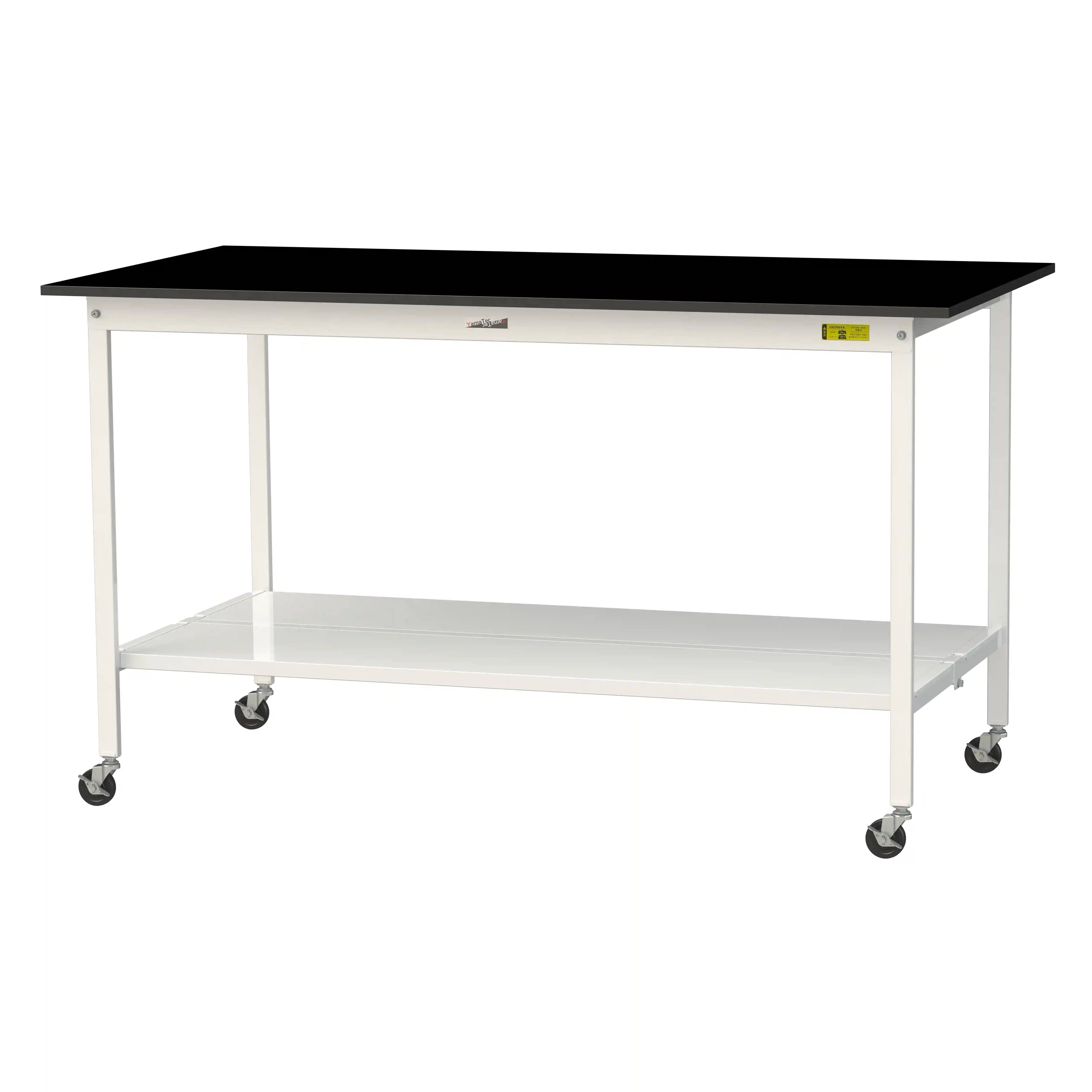 実験用ラボテーブル 移動式 H1035mm（全面棚板付）