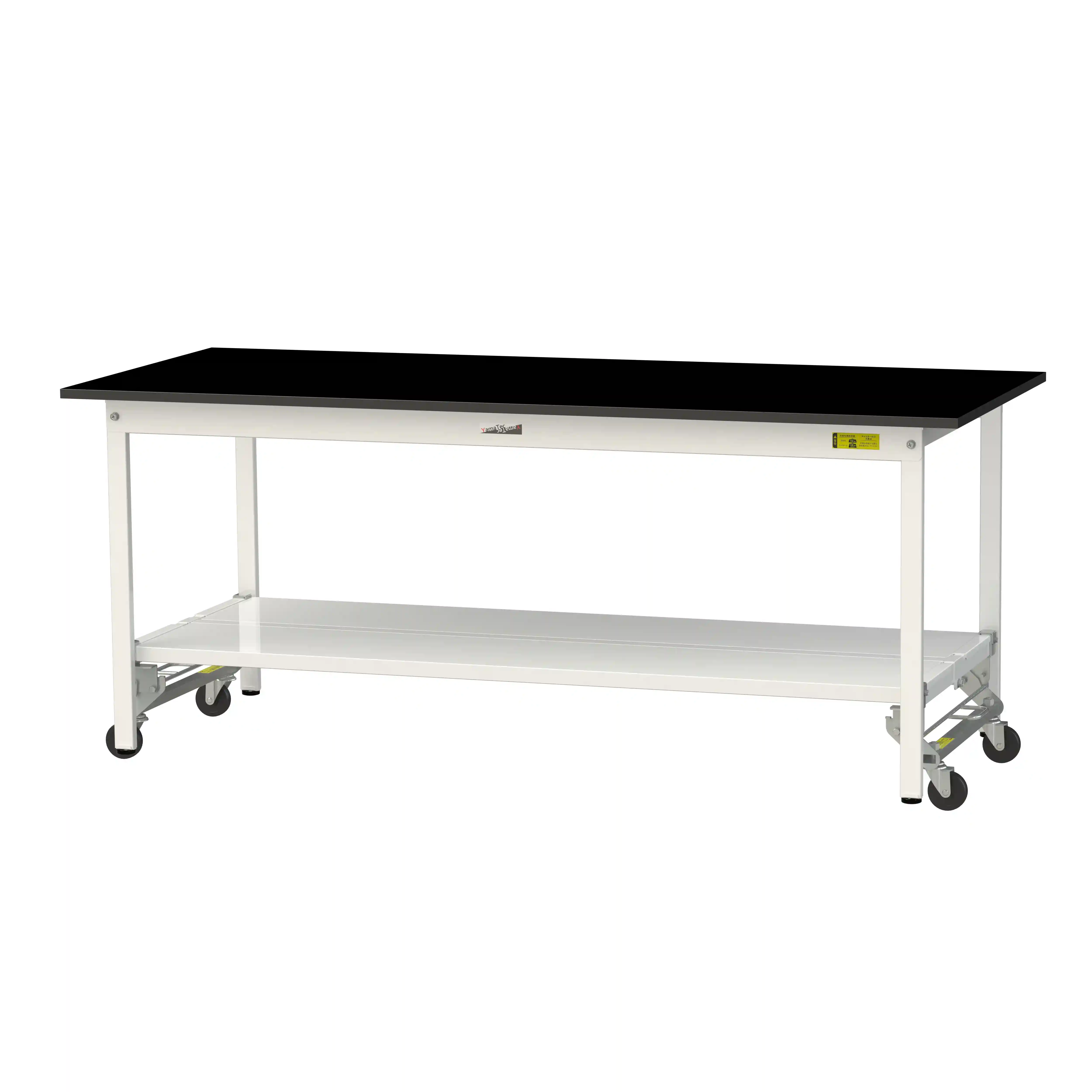 実験用ラボテーブル ワンタッチ移動タイプ H740mm(全面棚板付)