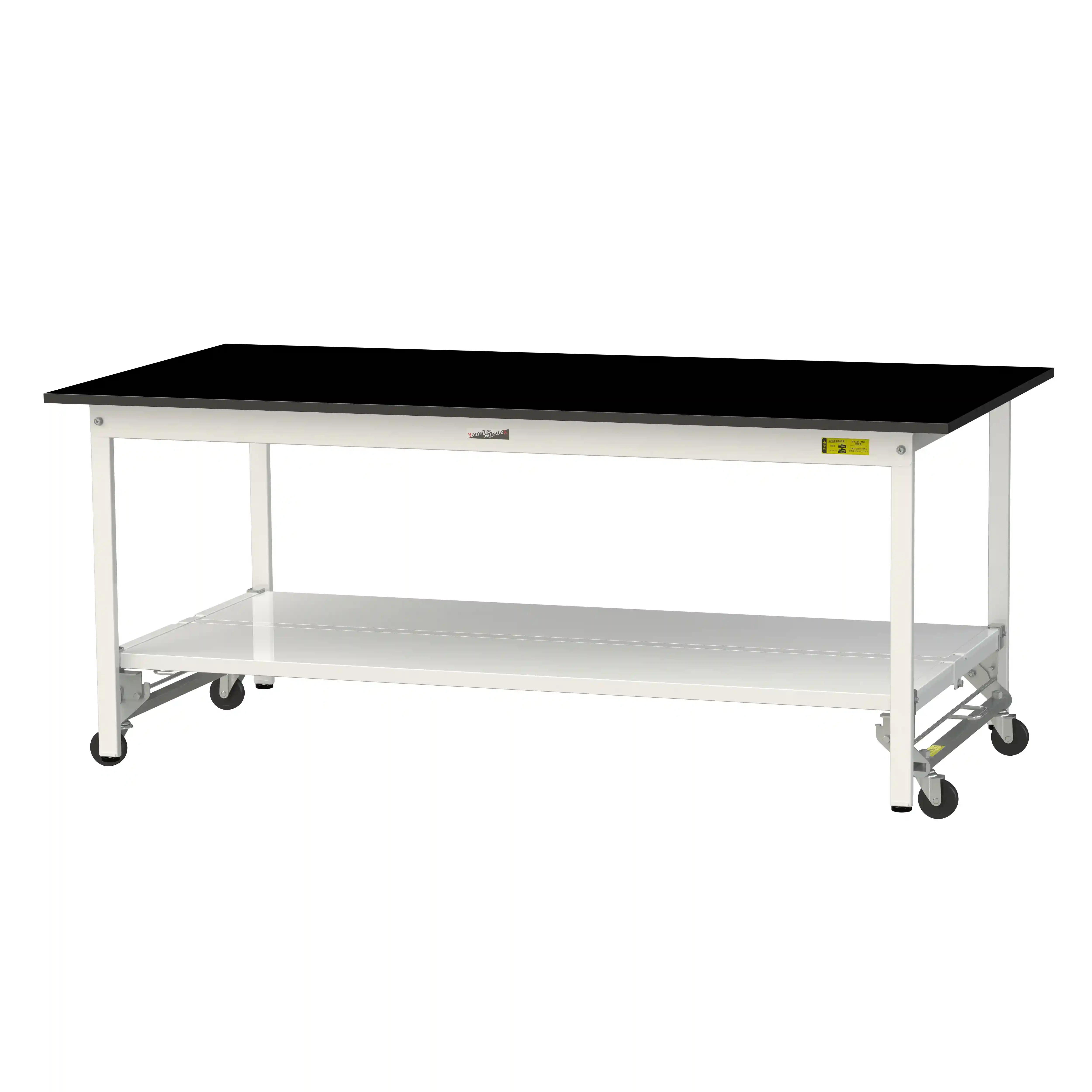 実験用ラボテーブル ワンタッチ移動タイプ H740mm（全面棚板付）