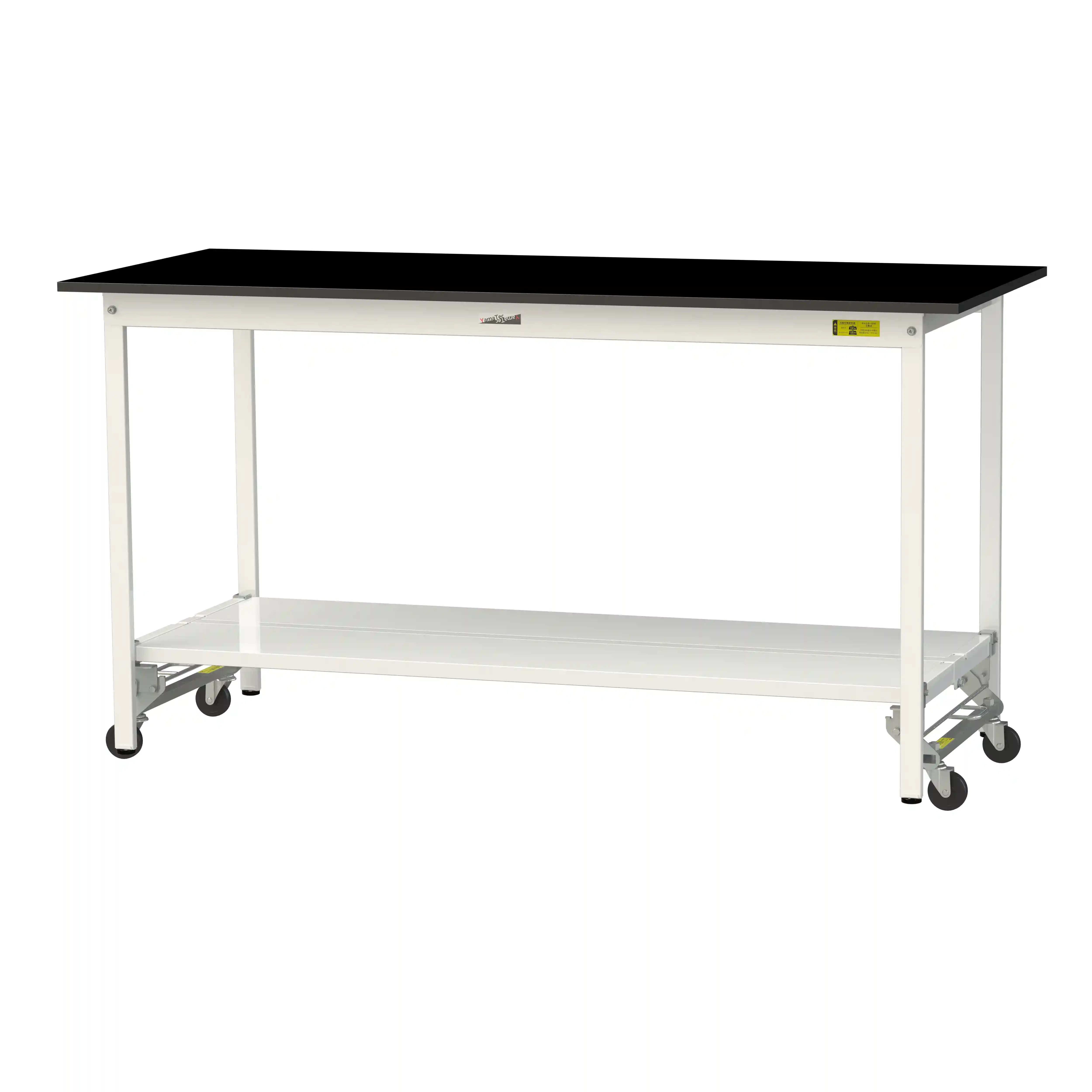 実験用ラボテーブル ワンタッチ移動タイプ H950mm（全面棚板付）