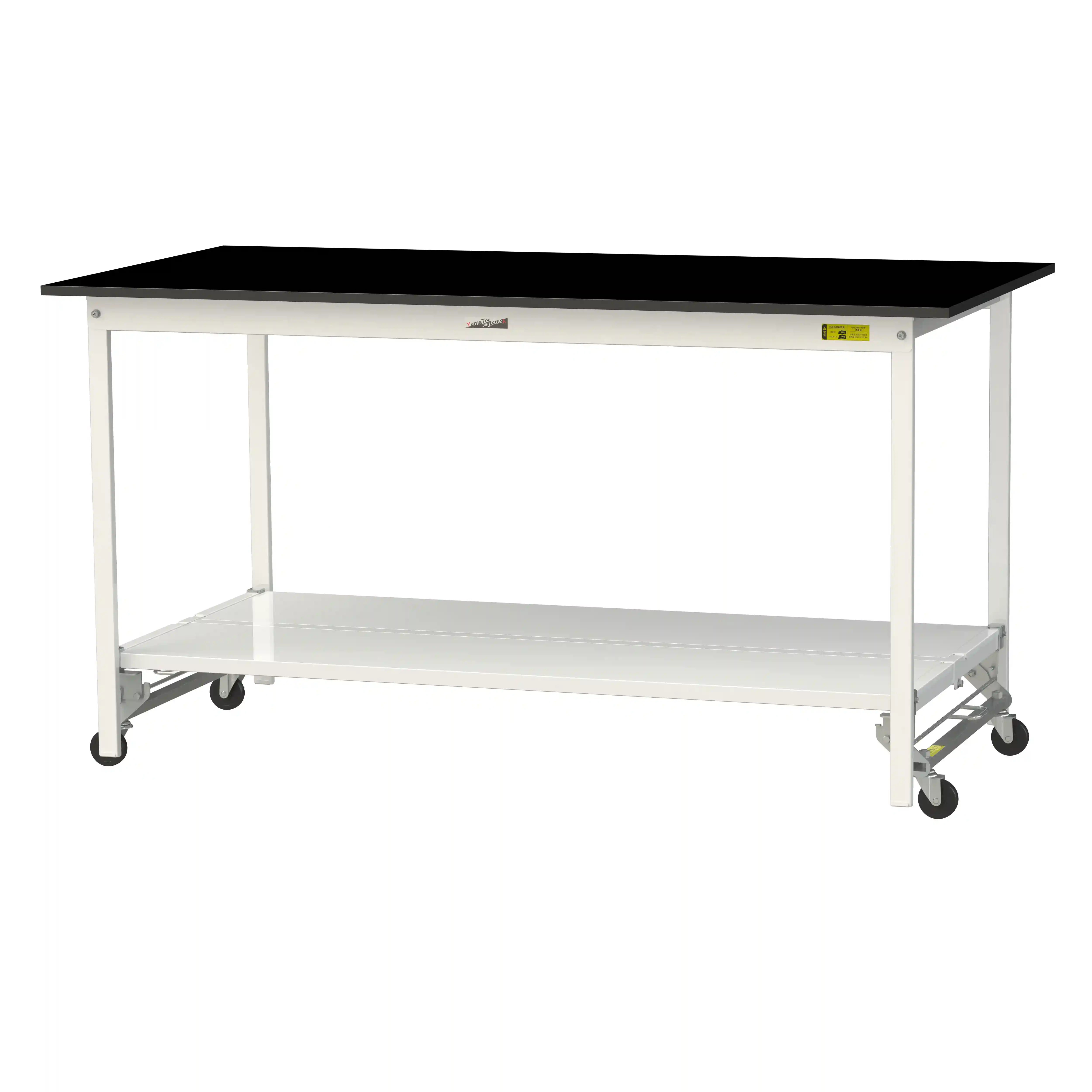 実験用ラボテーブル ワンタッチ移動タイプ H950mm(全面棚板付)