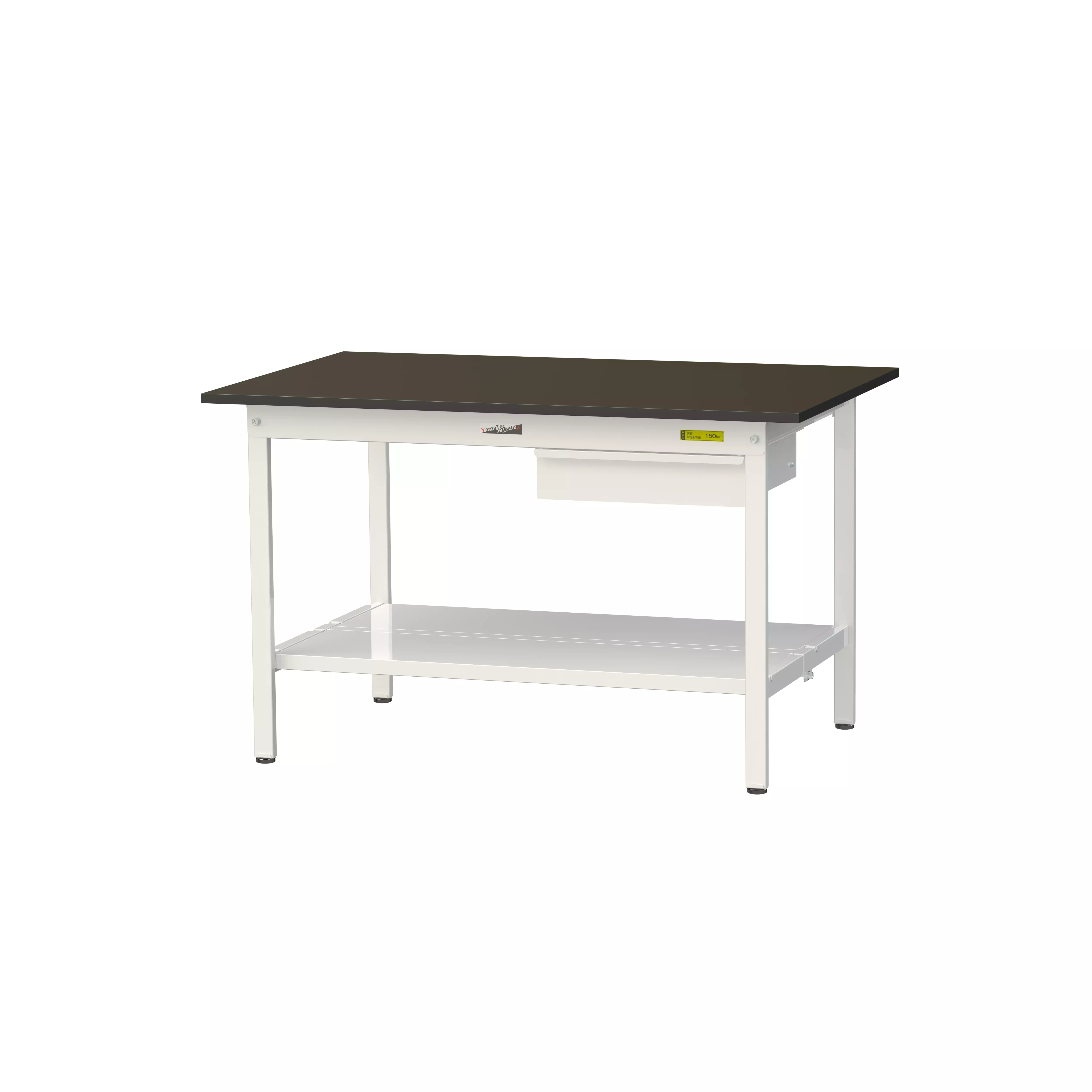 実験用ラボテーブル 固定式 キャビネット付 H740mm(全面棚板付)