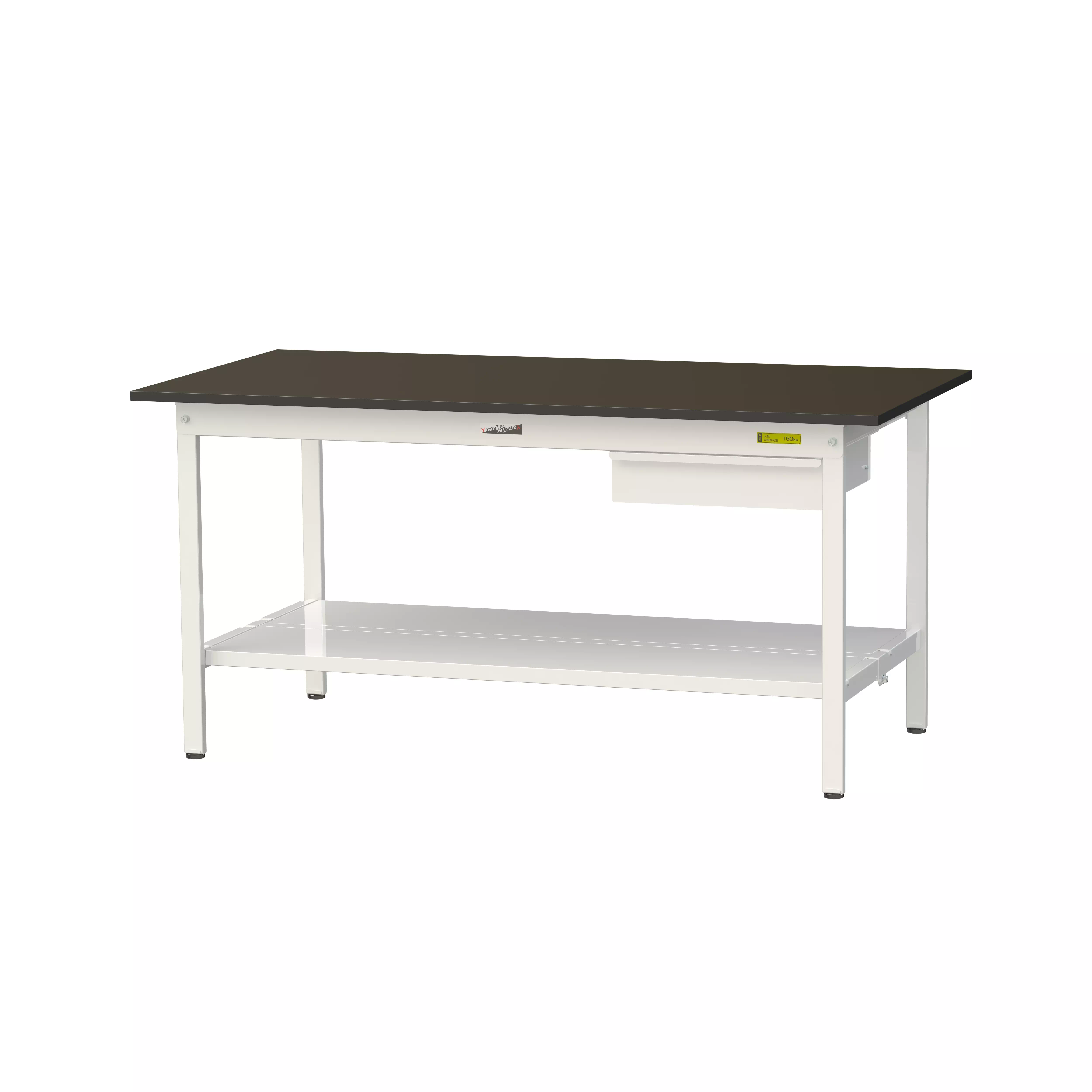 実験用ラボテーブル 固定式 キャビネット付 H740mm（全面棚板付）