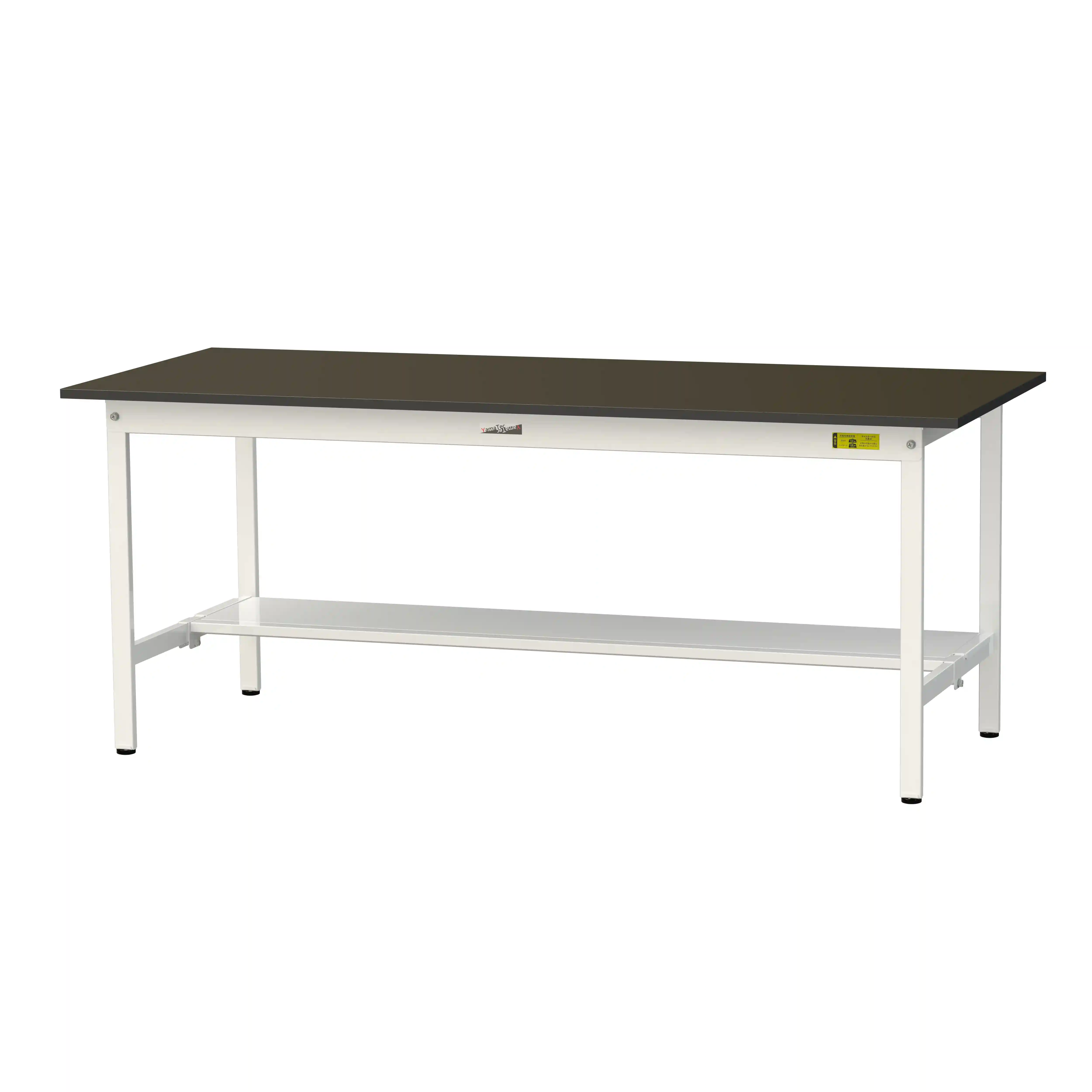 実験用ラボテーブル 固定式 H740mm（半面棚板付）