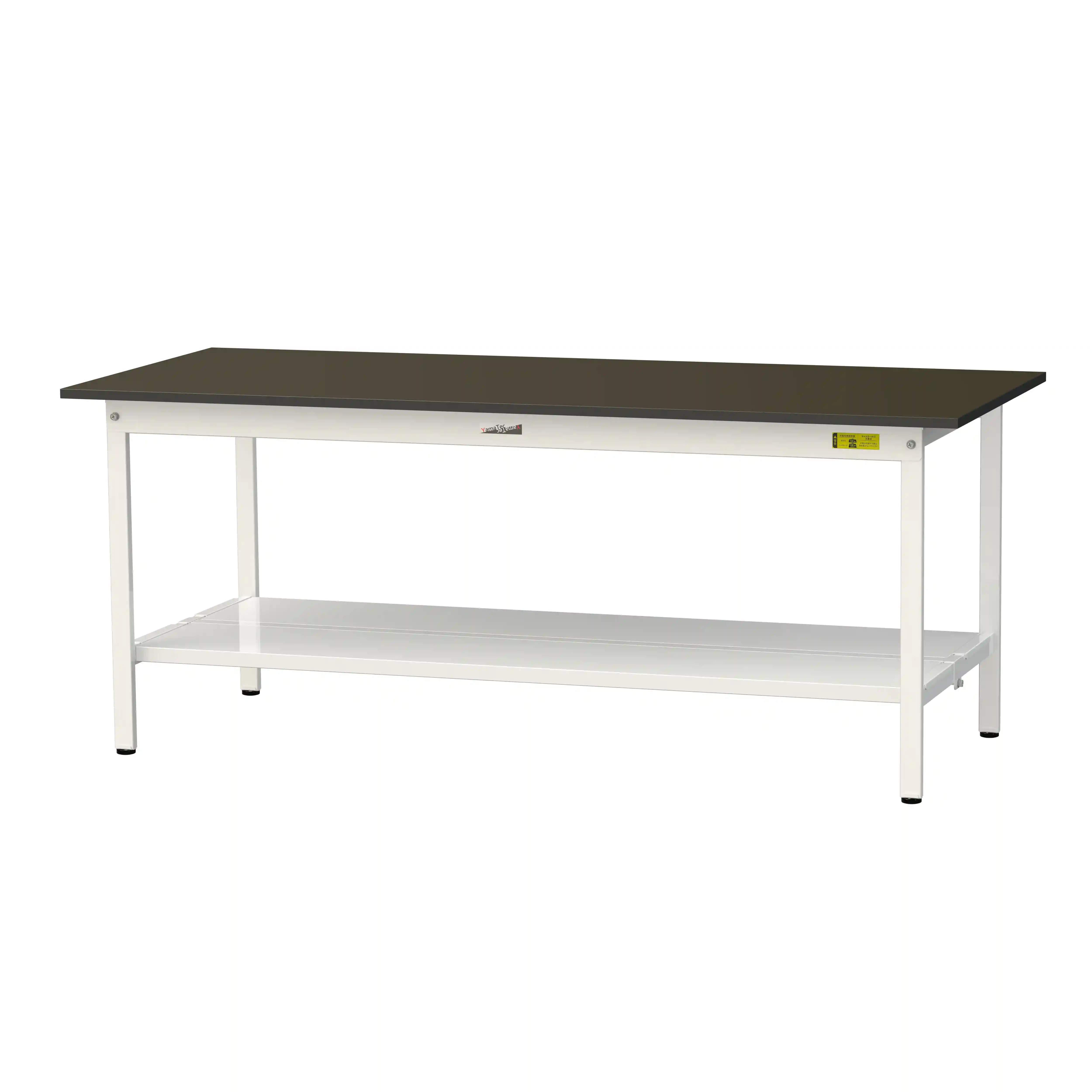 実験用ラボテーブル 固定式 H740mm(全面棚板付)