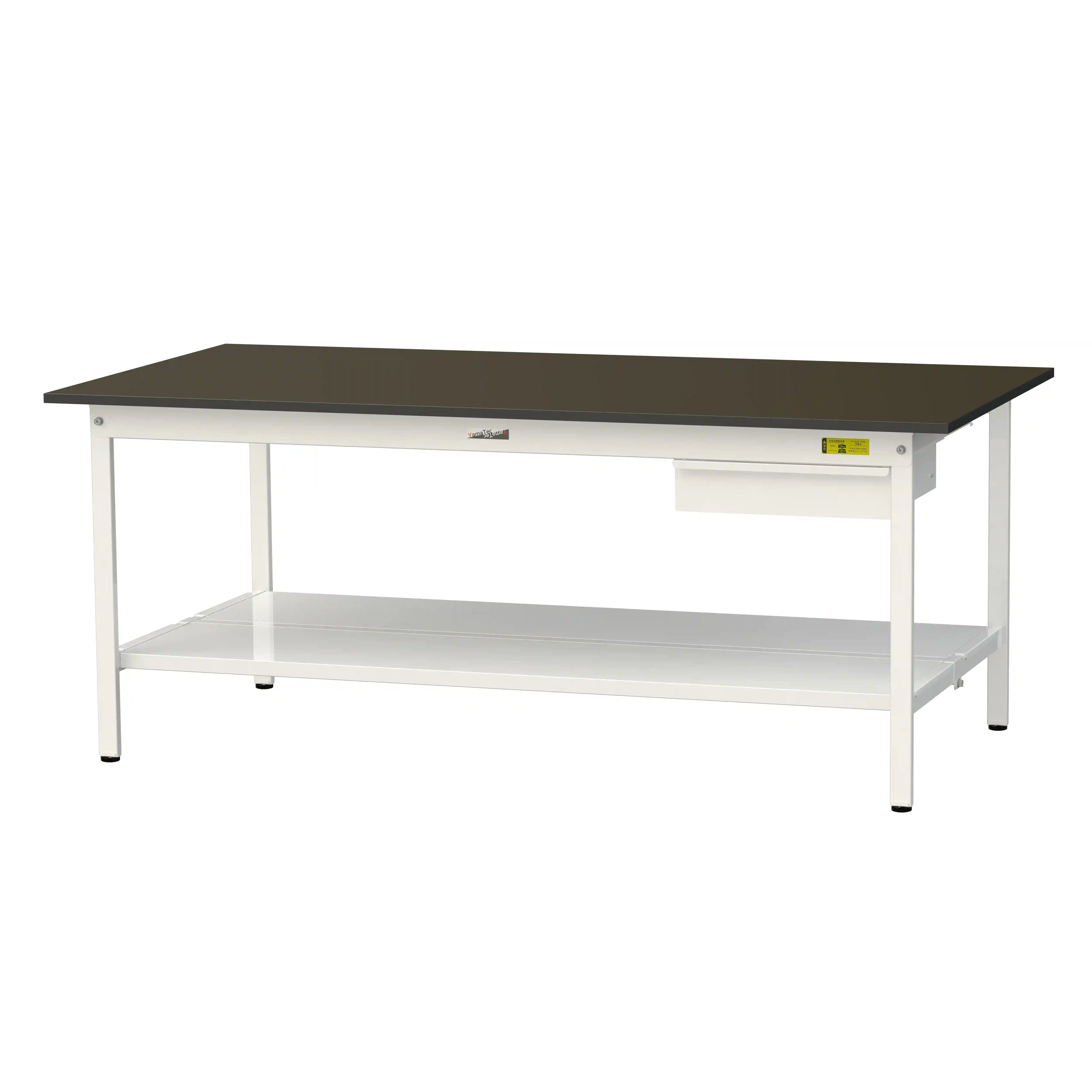 実験用ラボテーブル 固定式 キャビネット付 H740mm(全面棚板付)