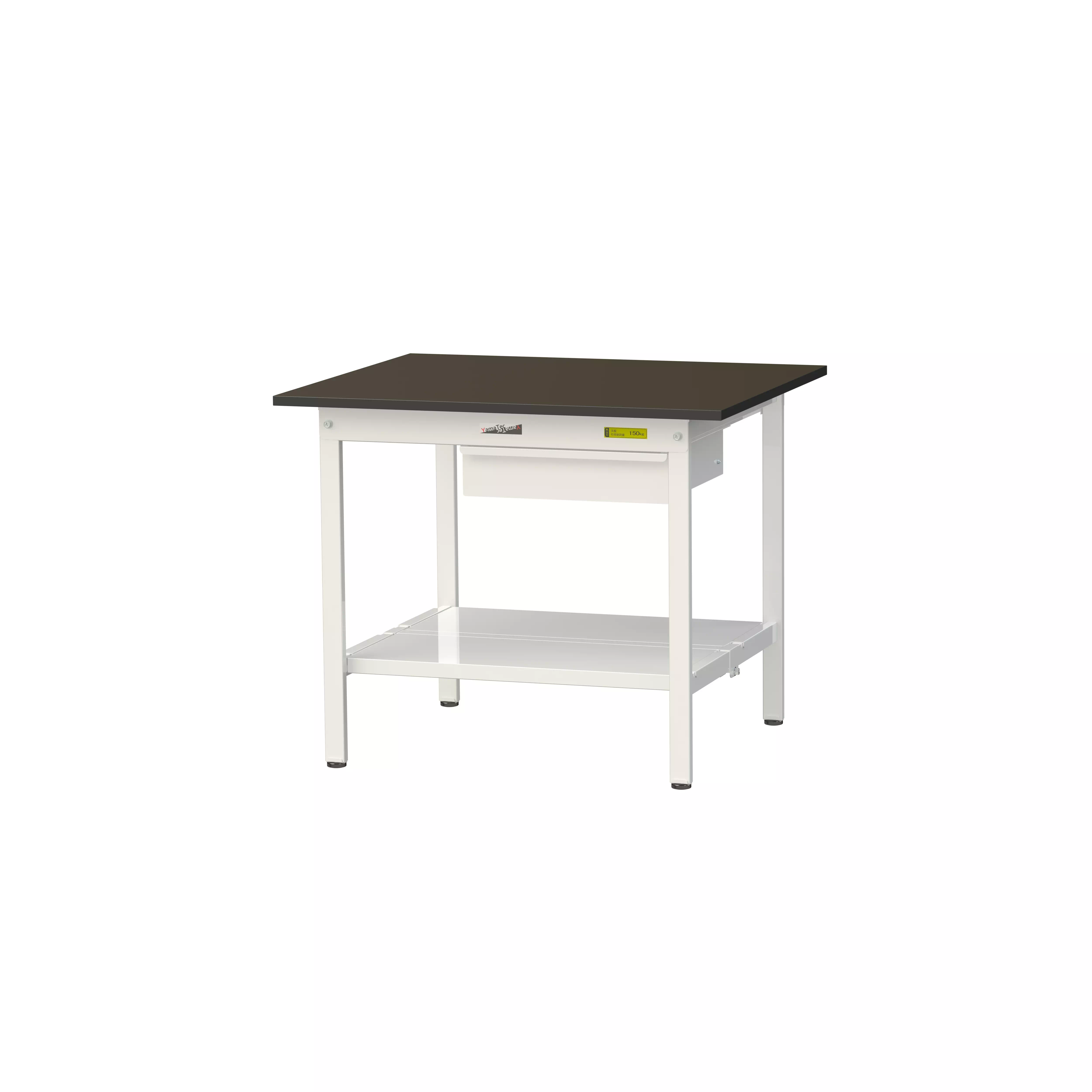 実験用ラボテーブル 固定式 キャビネット付 H740mm（全面棚板付）