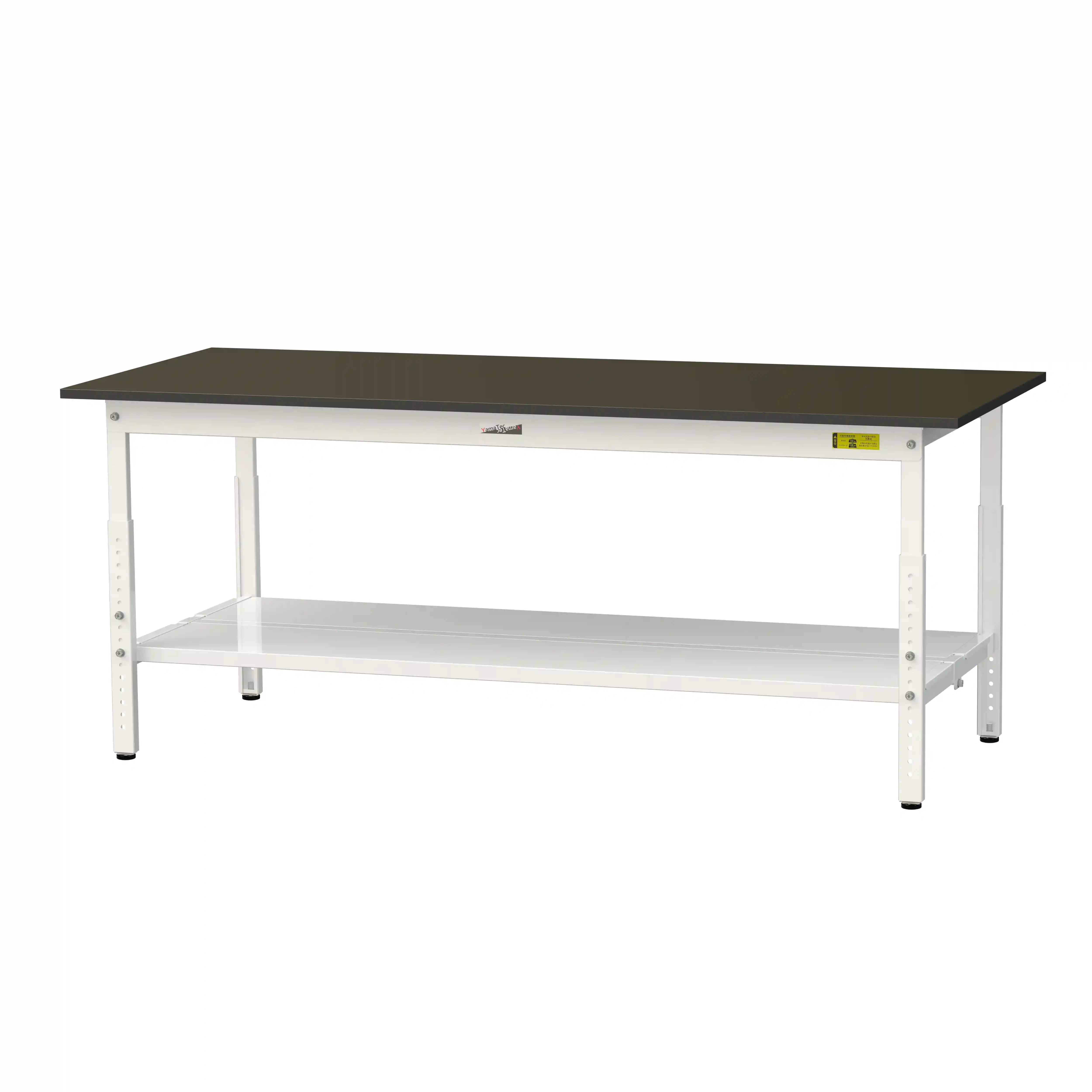 実験用ラボテーブル 高さ調整タイプ H600mm~H900mm(全面棚板付)