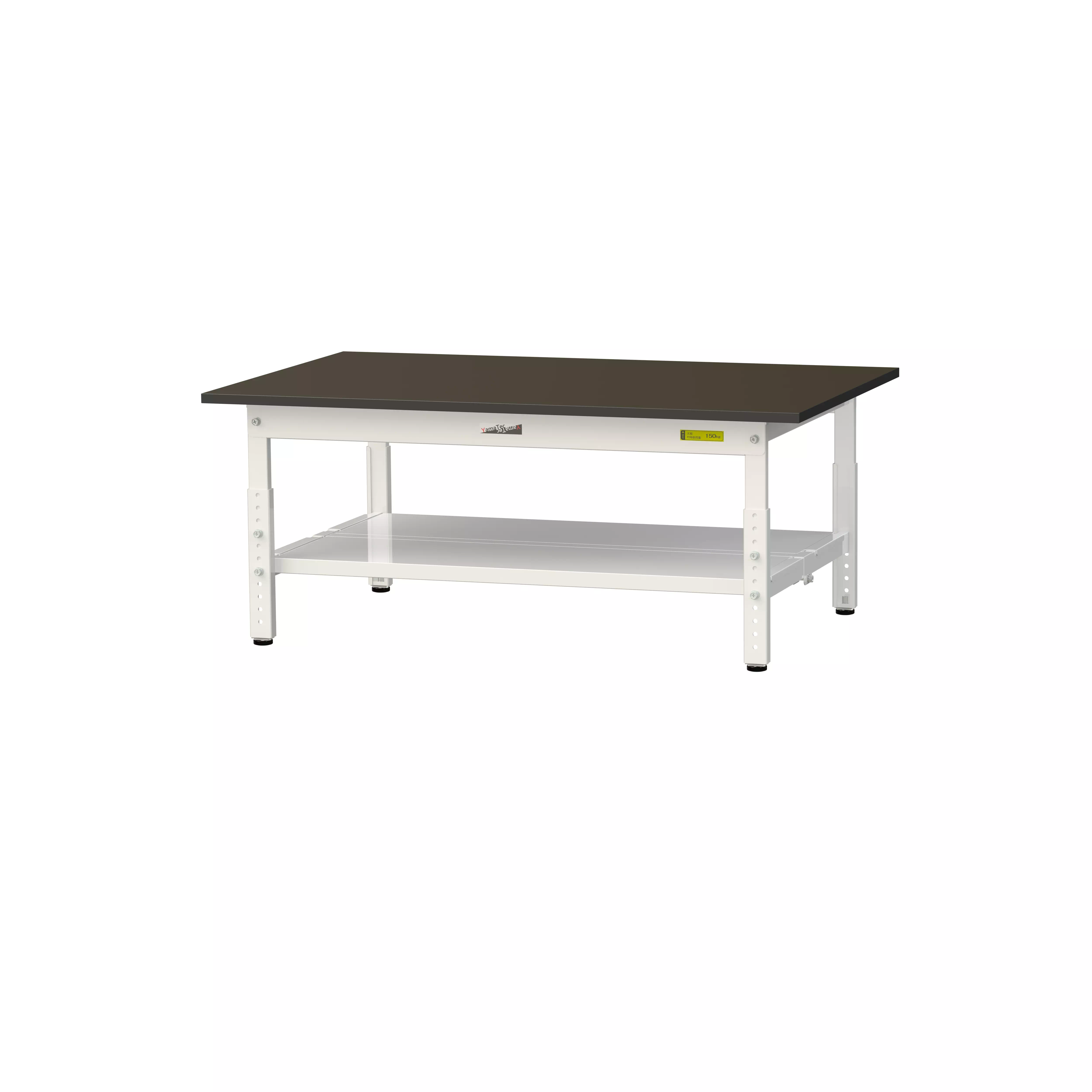 実験用ラボテーブル 高さ調整タイプ H400mm~H575mm(全面棚板付)