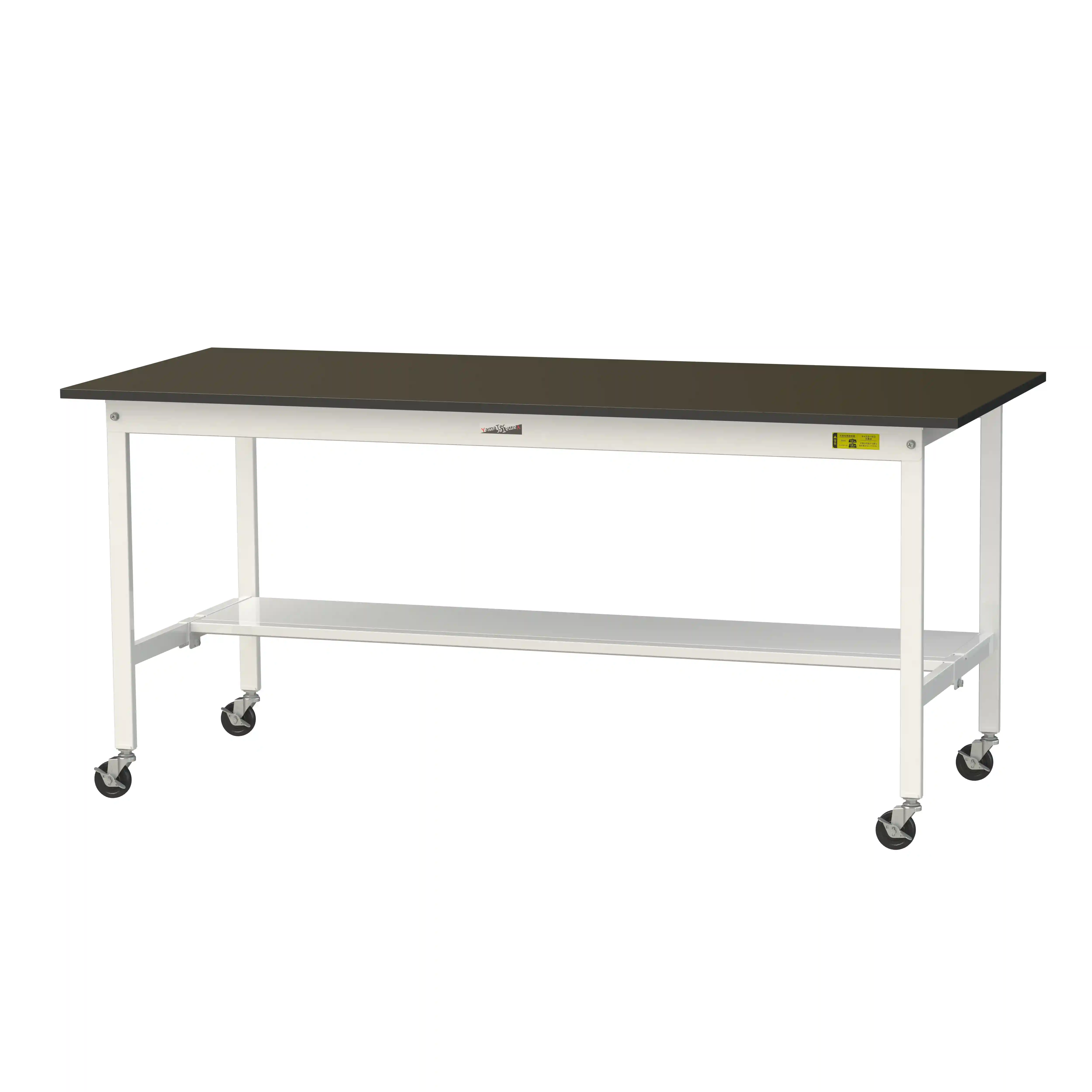 実験用ラボテーブル 移動式 H825mm(半面棚板付)