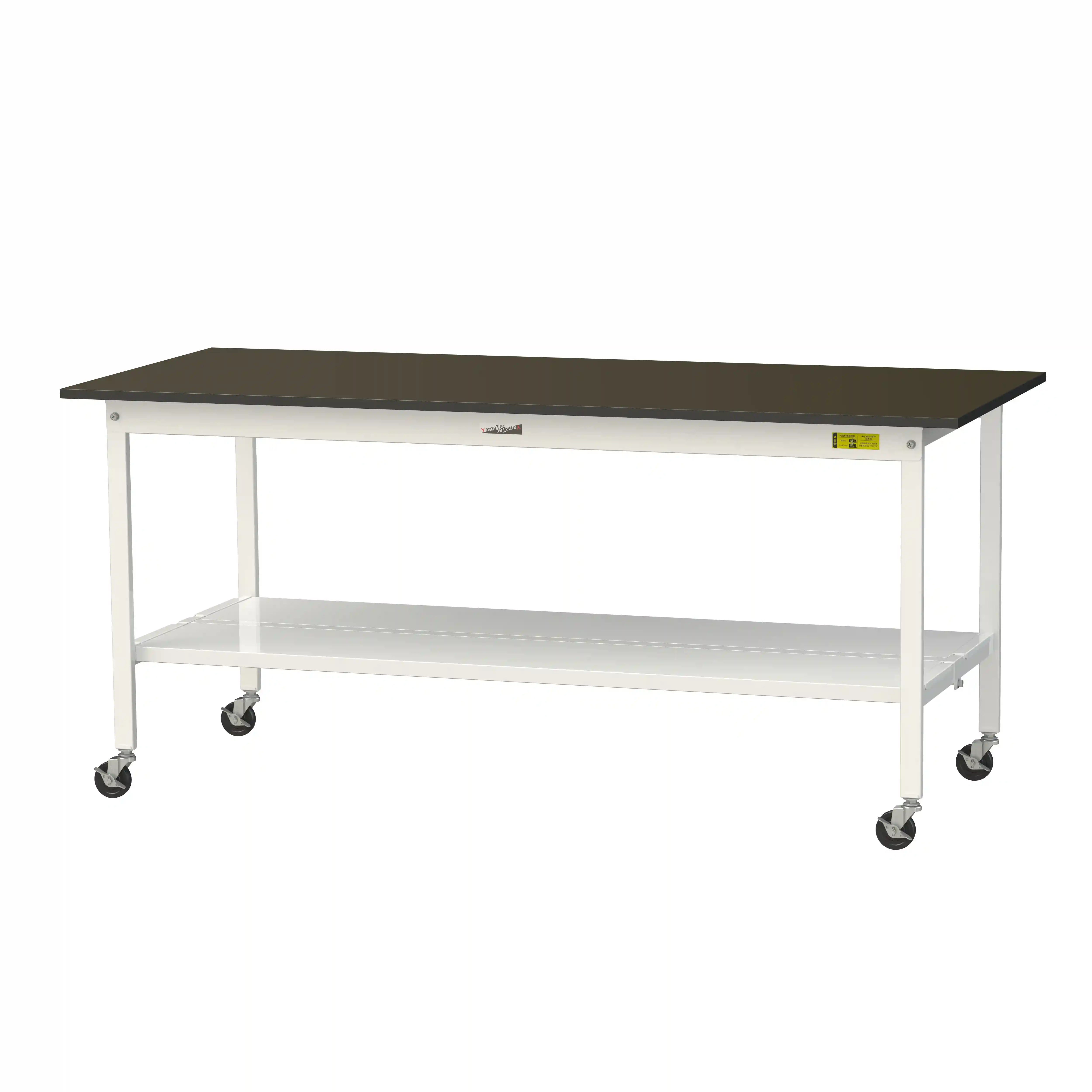 実験用ラボテーブル 移動式 H825mm(全面棚板付)