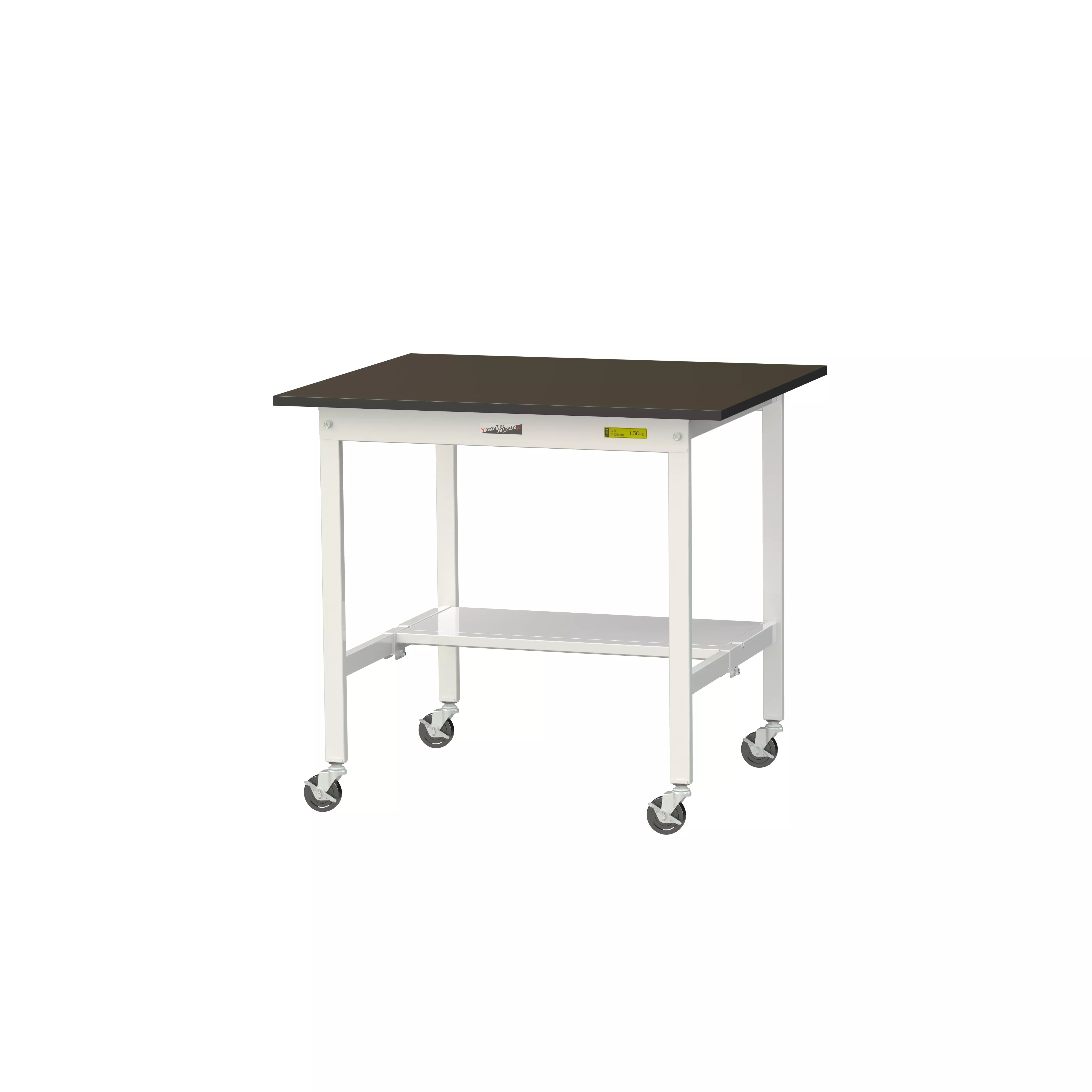 実験用ラボテーブル 移動式 H825mm(半面棚板付)