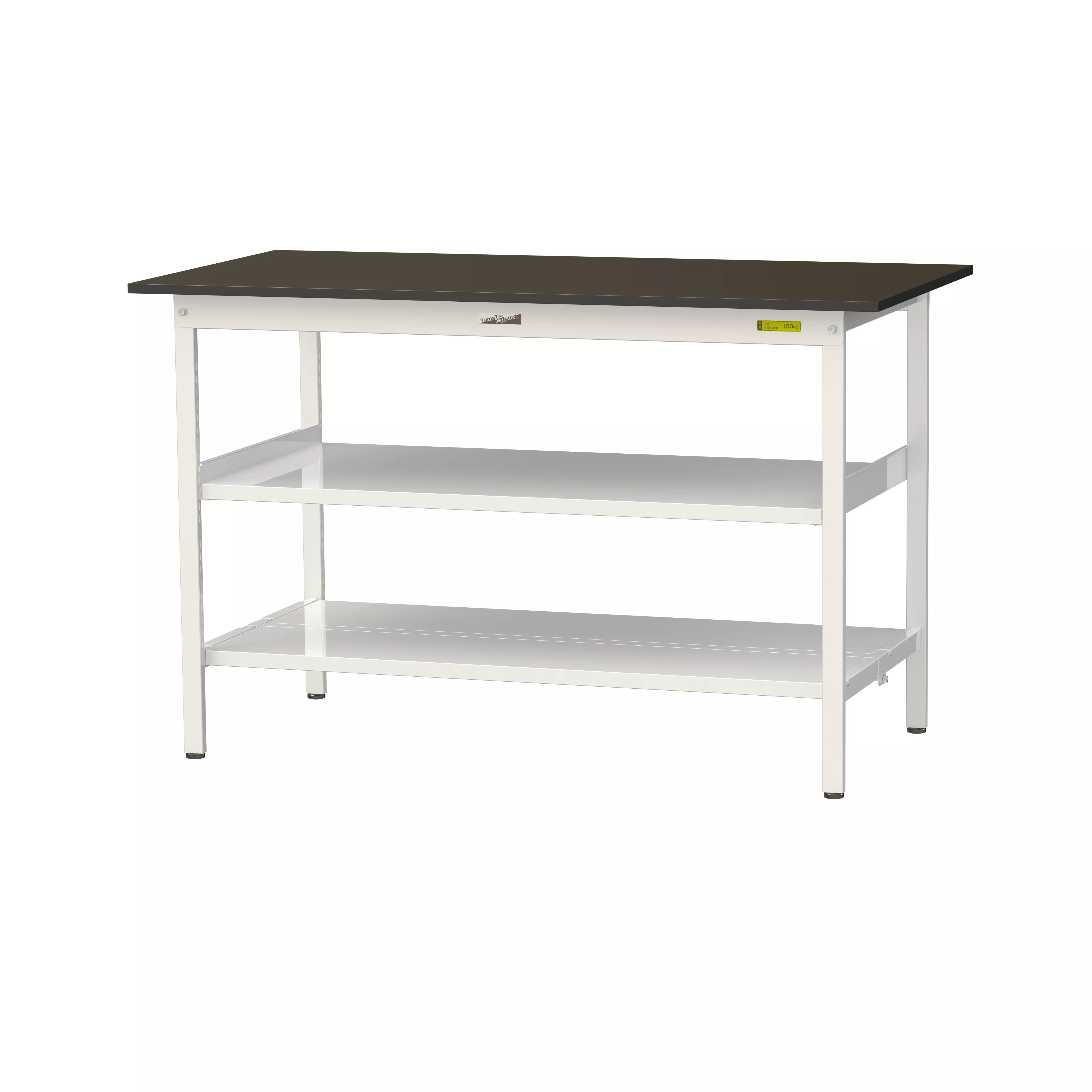 実験用ラボテーブル 固定式 中間棚付 H950mm(下段全面棚板)