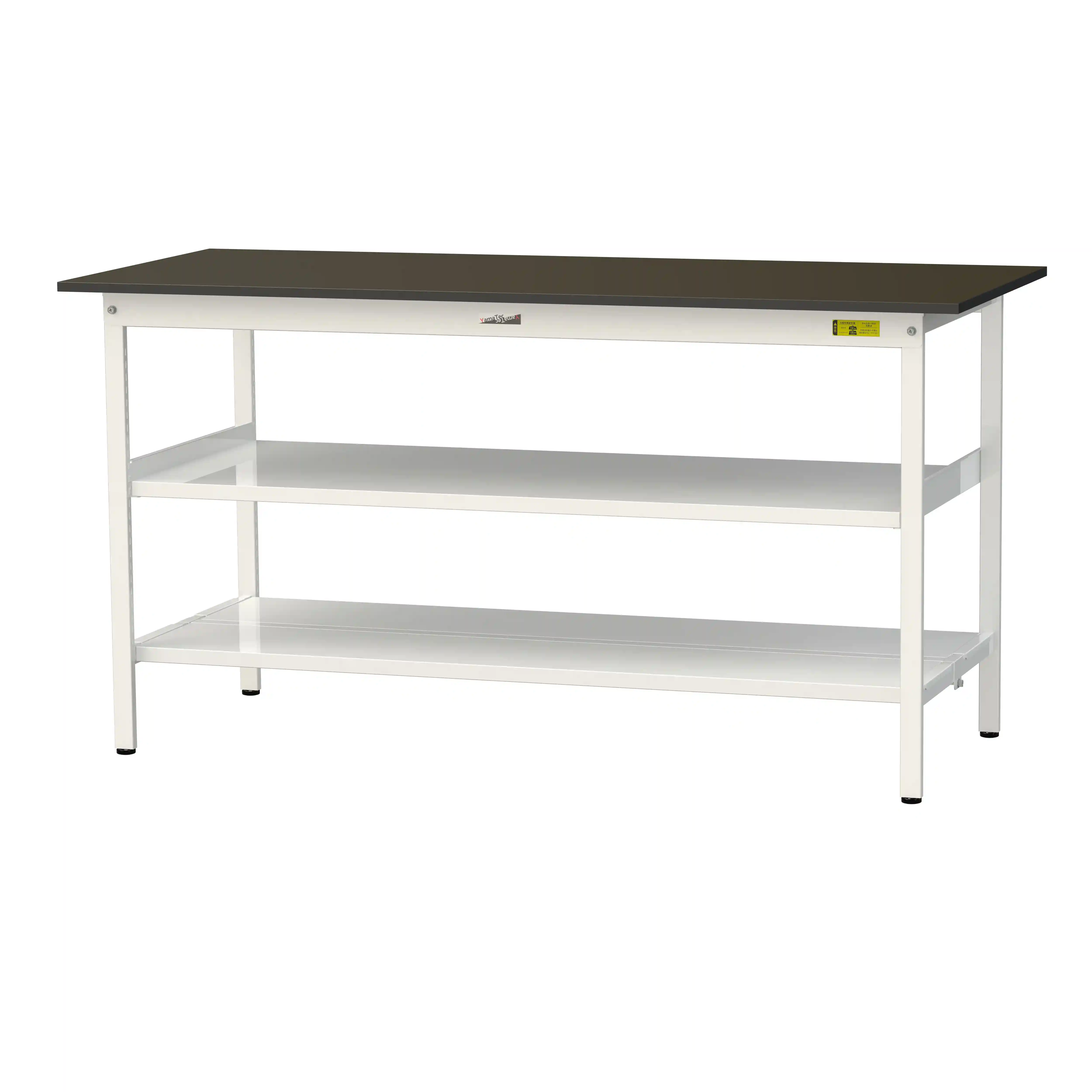 実験用ラボテーブル 固定式 中間棚付 H950mm(下段全面棚板)