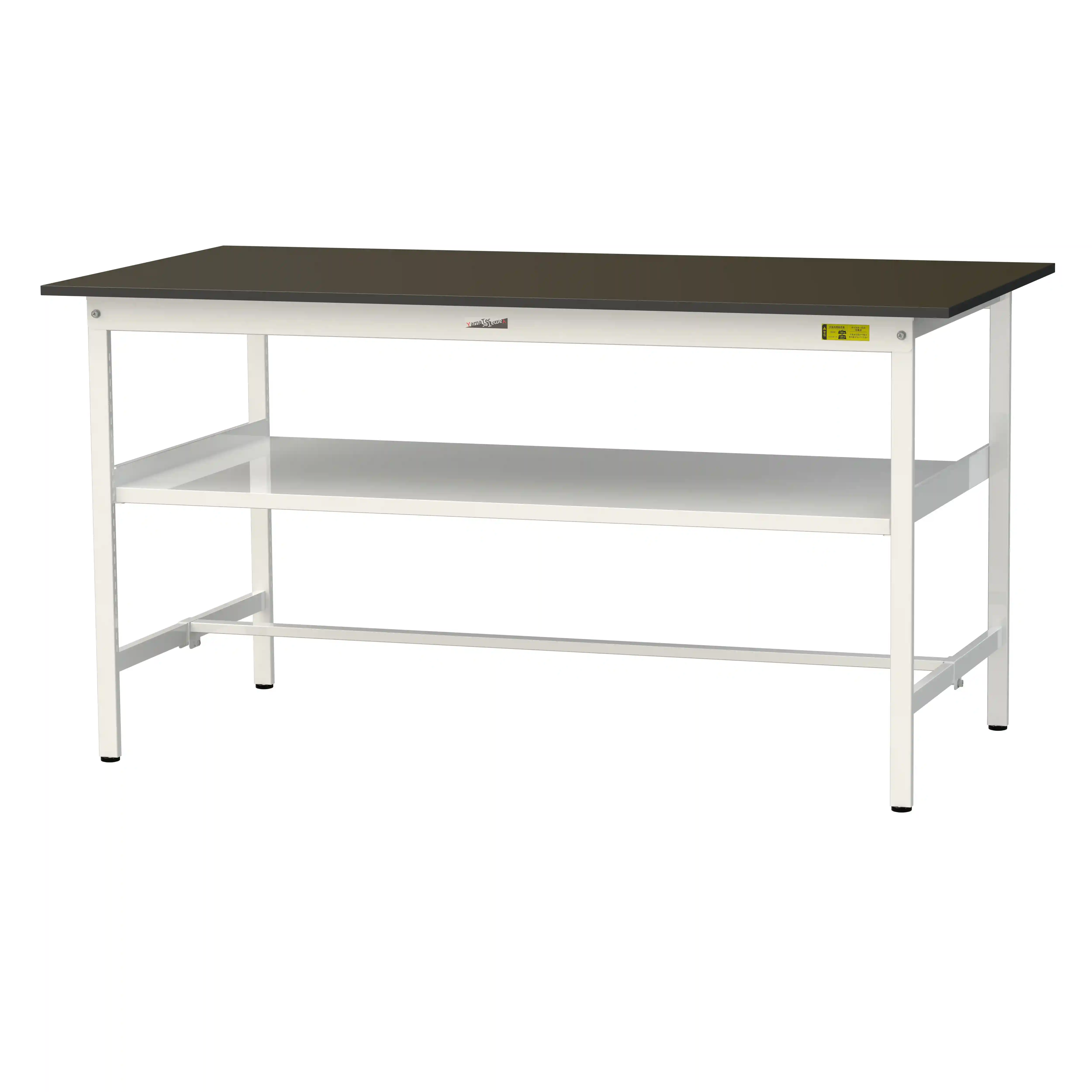 実験用ラボテーブル 固定式 中間棚付 H950mm(下段棚板なし)