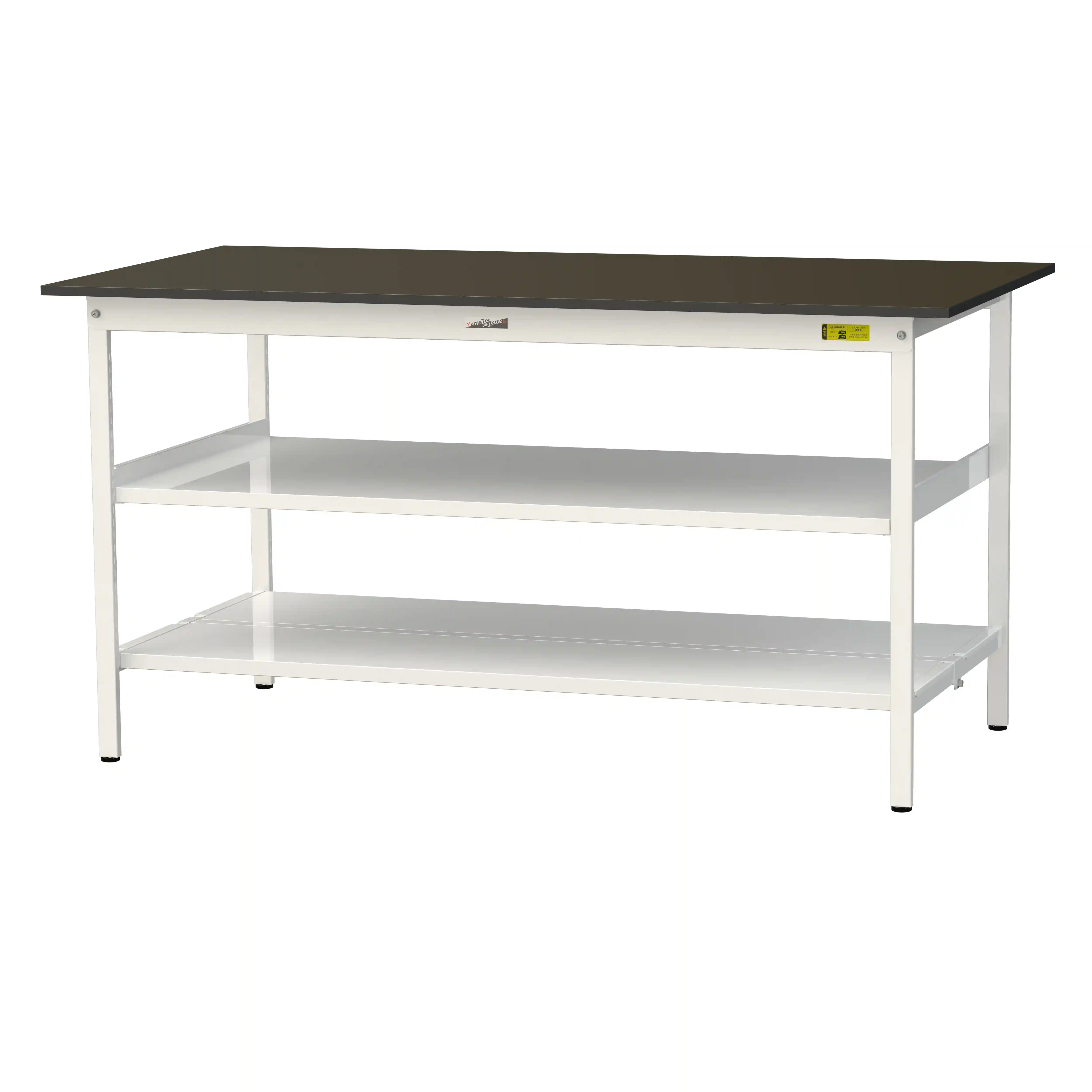 実験用ラボテーブル 固定式 中間棚付 H950mm（下段全面棚板）