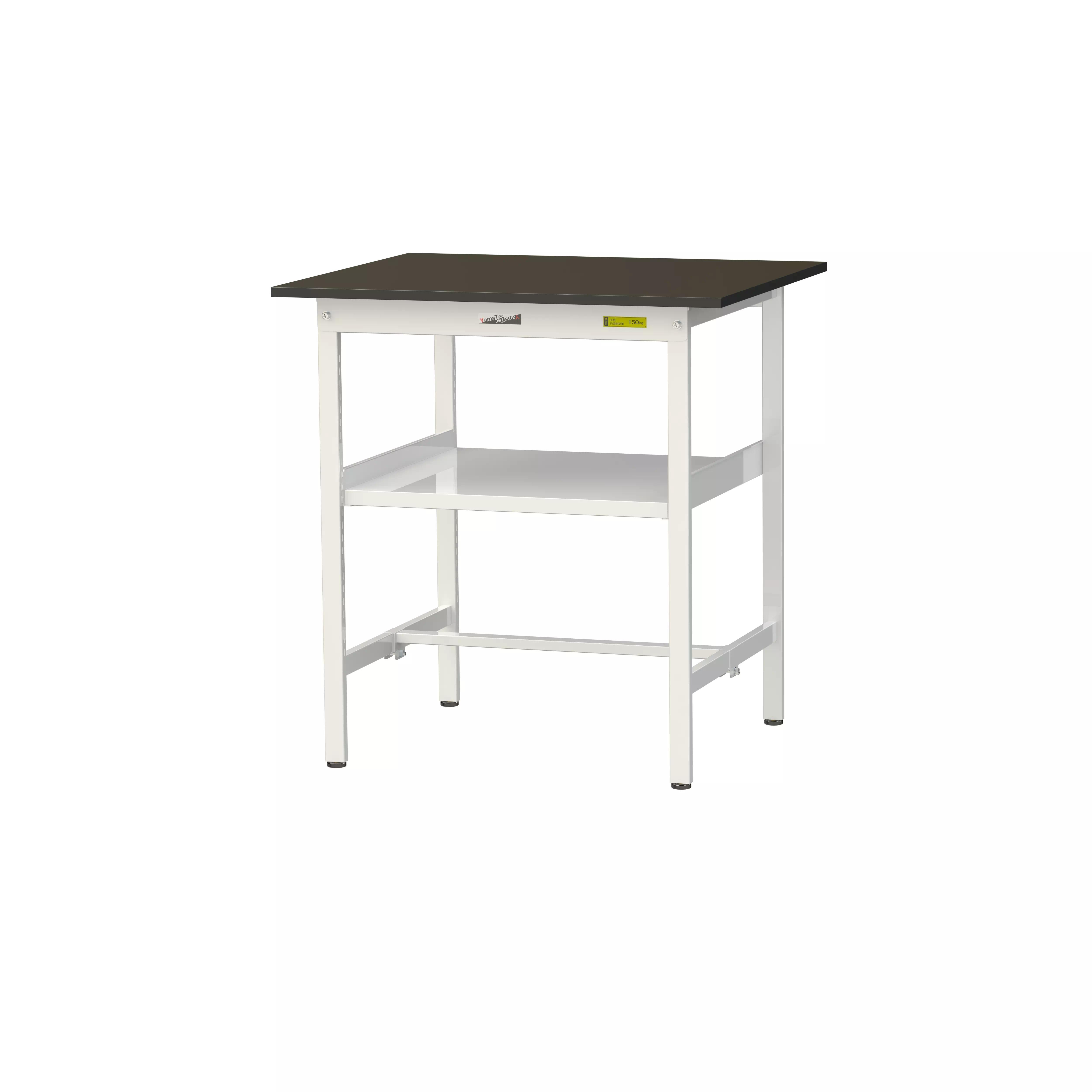 実験用ラボテーブル 固定式 中間棚付 H950mm(下段棚板なし)