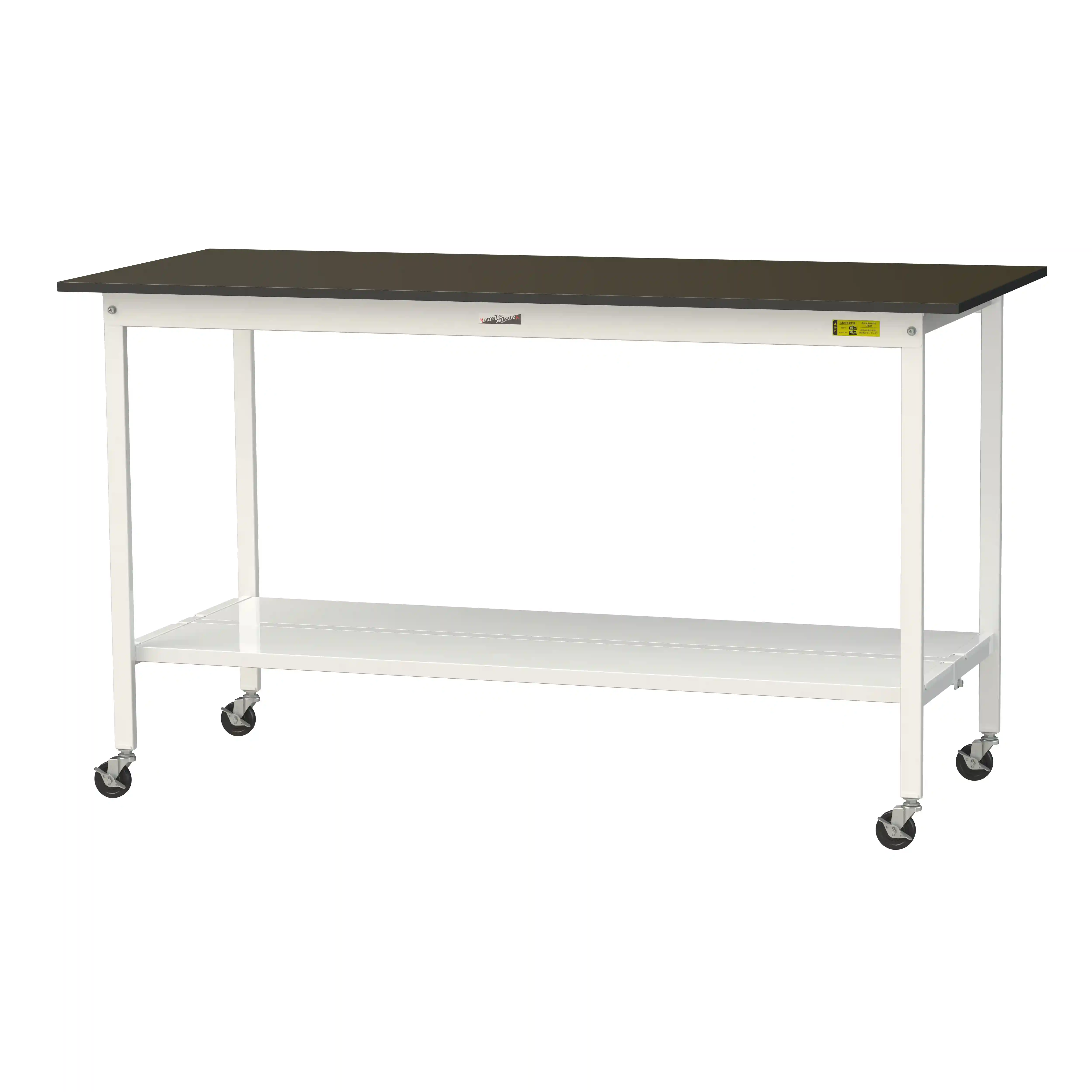 実験用ラボテーブル 移動式 H1035mm（全面棚板付）