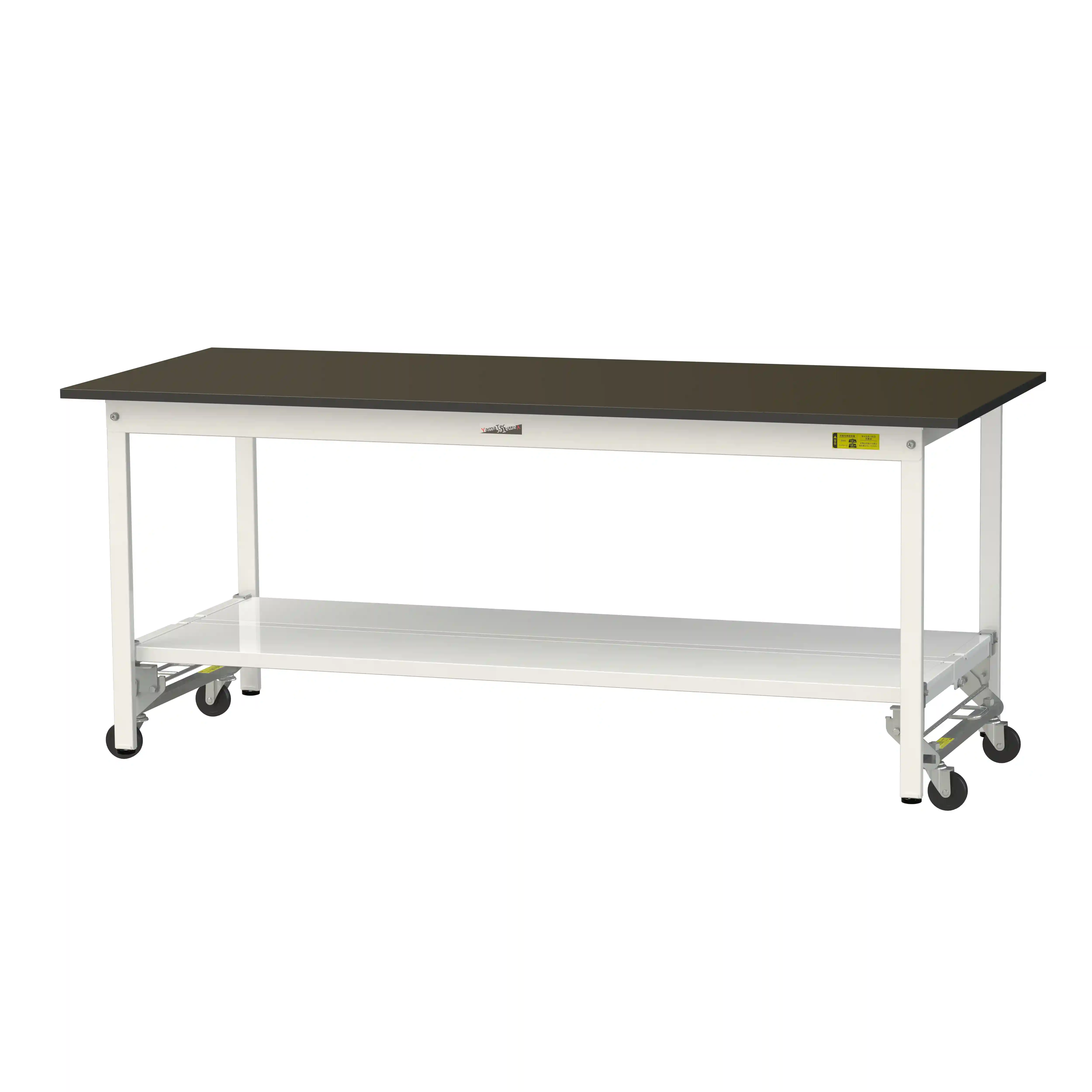 実験用ラボテーブル ワンタッチ移動タイプ H740mm（全面棚板付）